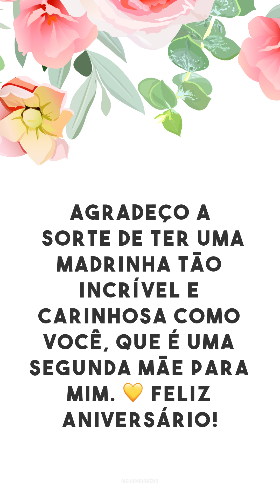 Agradeço a sorte de ter uma madrinha tão incrível e carinhosa como você, que é uma segunda mãe para mim. 💛 Feliz aniversário!