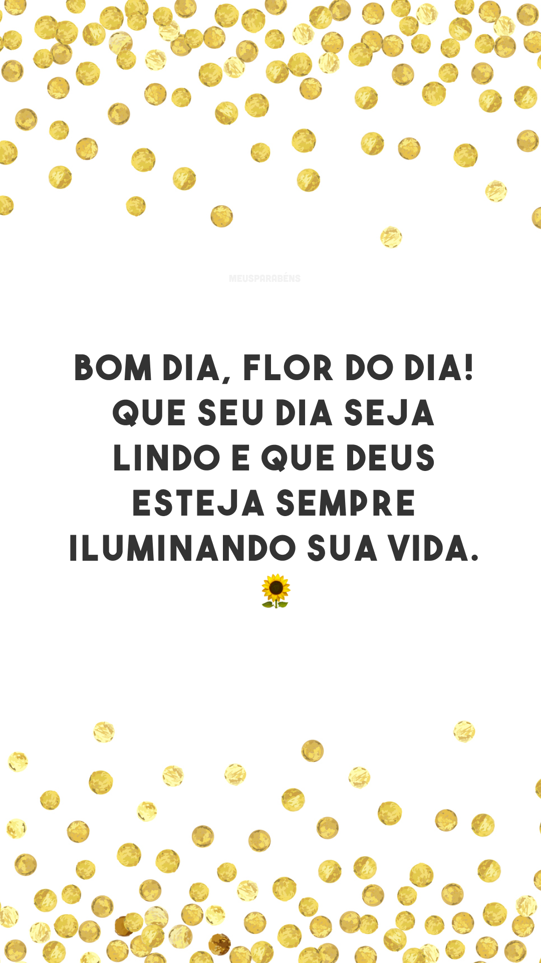 Bom dia, flor do dia! Que seu dia seja lindo e que Deus esteja sempre iluminando sua vida. 🌻