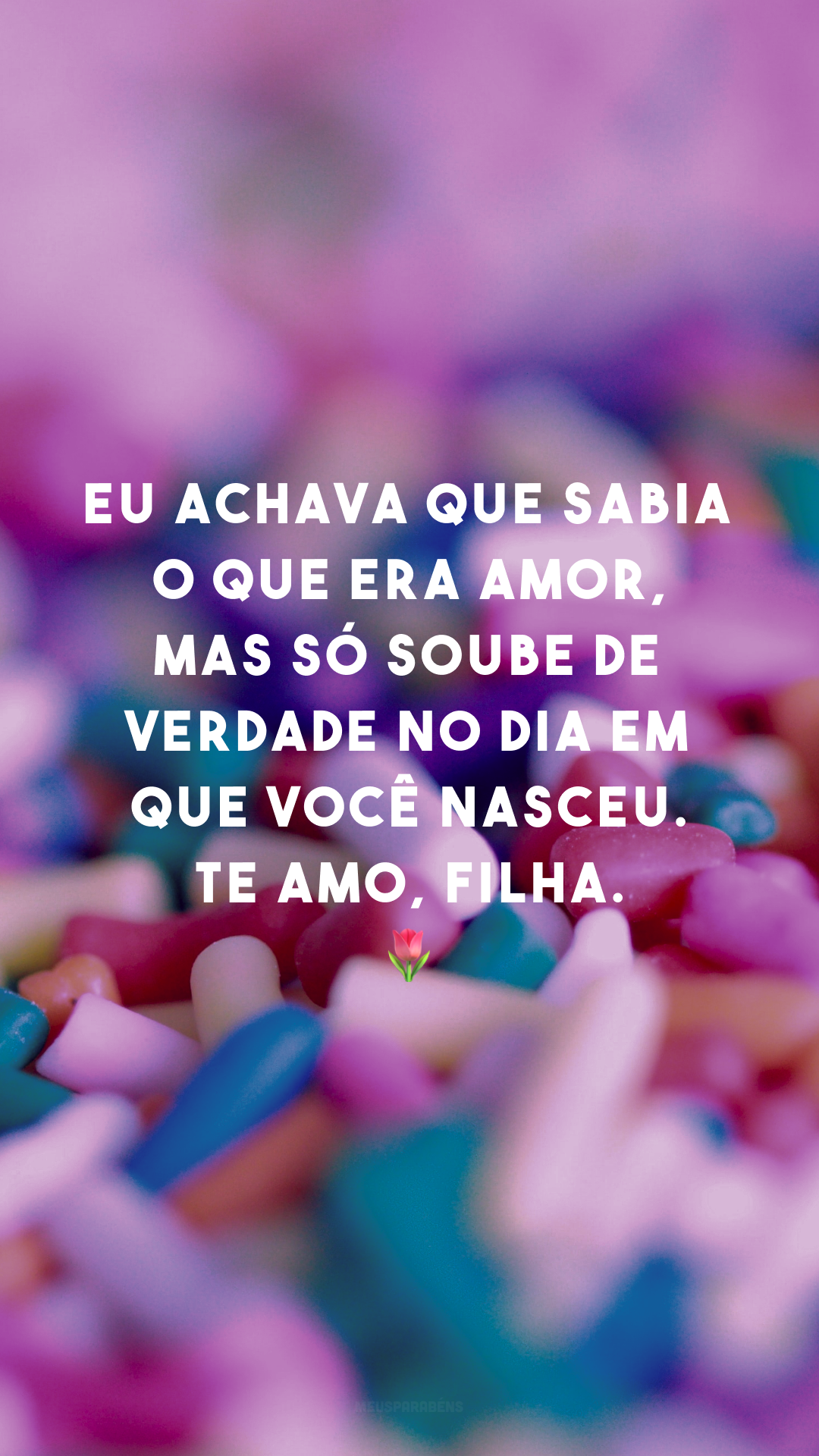 Eu achava que sabia o que era amor, mas só soube de verdade no dia em que você nasceu. Te amo, filha. 🌷