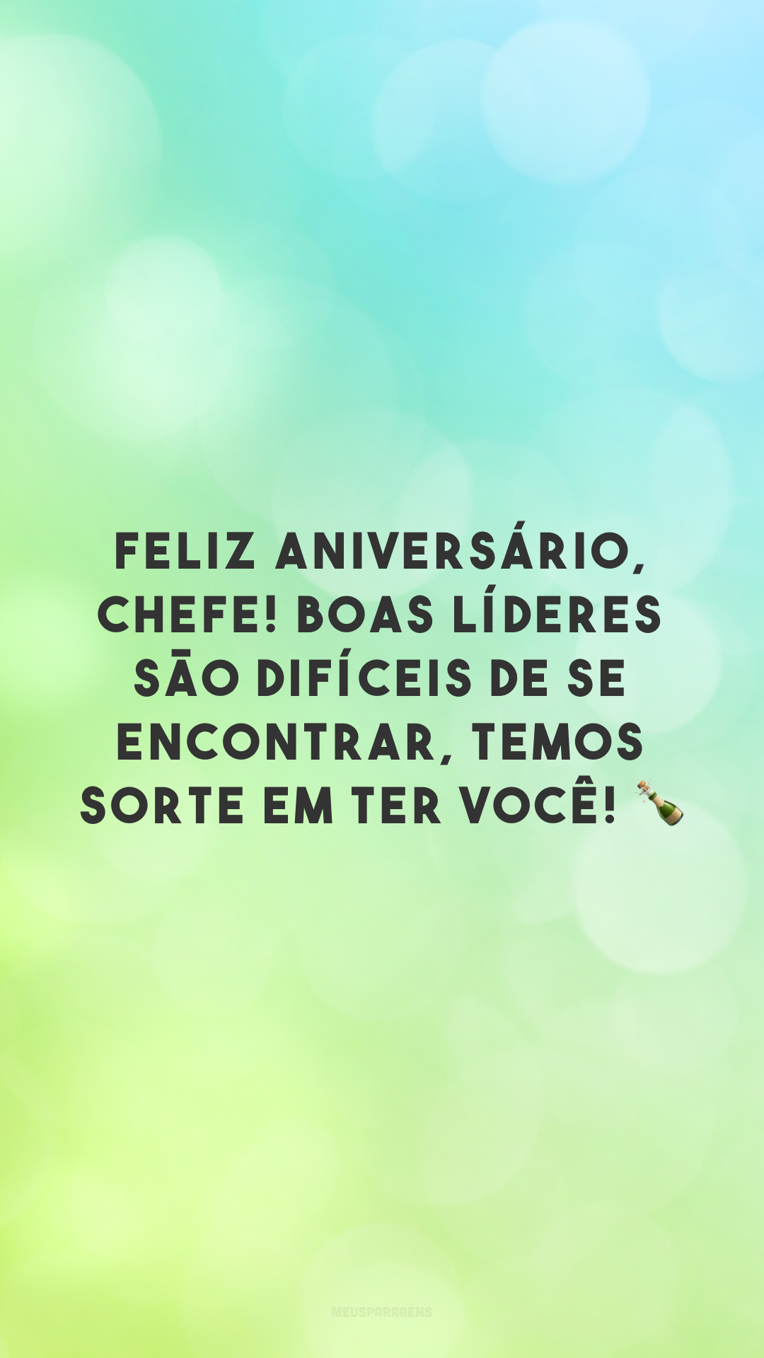 Feliz aniversário, chefe! Boas líderes são difíceis de se encontrar, temos sorte em ter você! 🍾