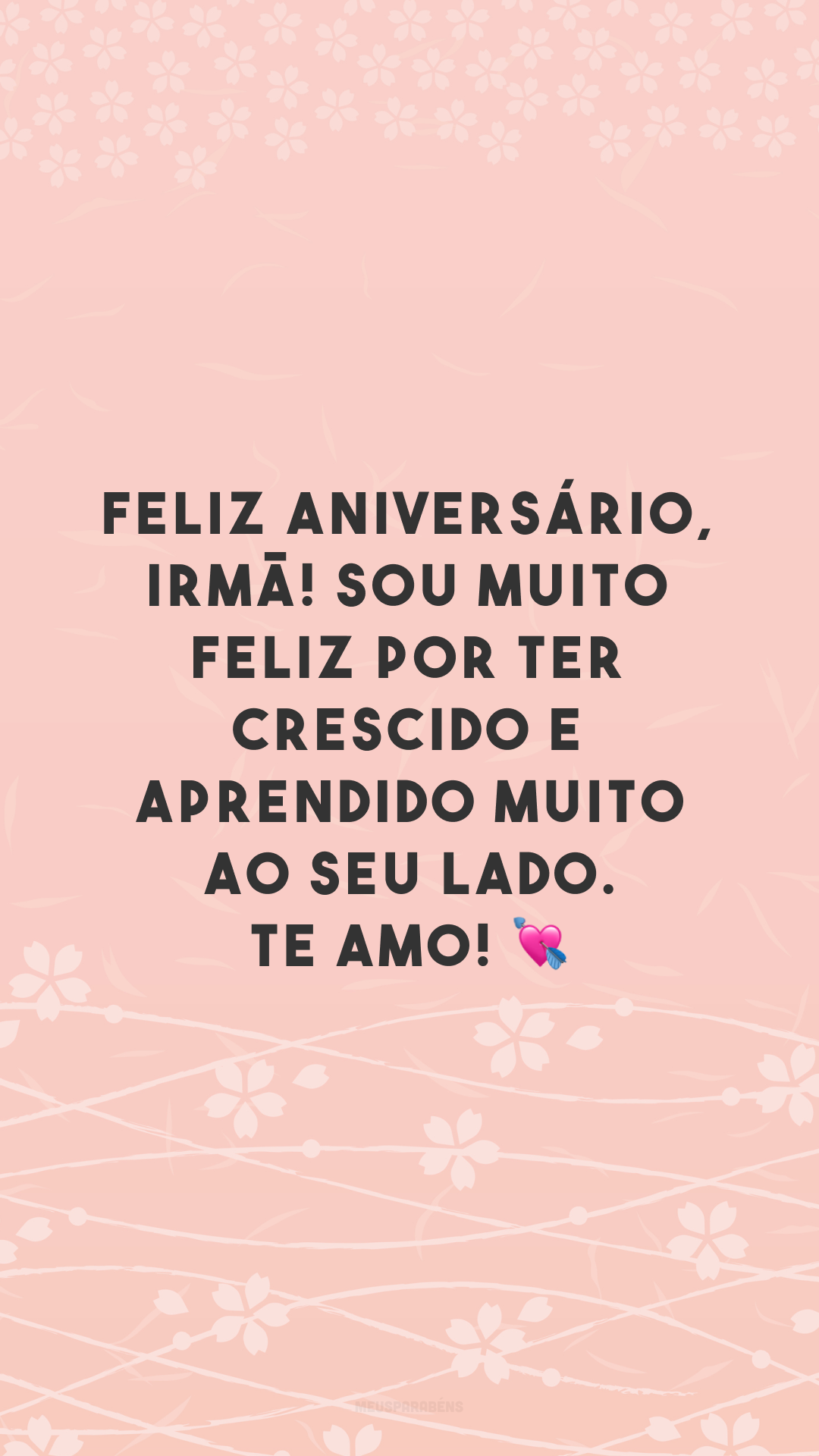 Feliz aniversário, irmã! Sou muito feliz por ter crescido e aprendido muito ao seu lado. Te amo! 💘