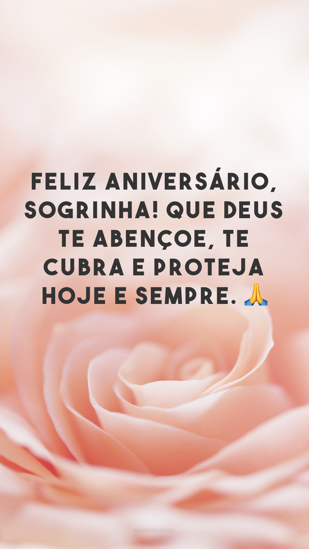 Feliz aniversário, sogrinha! Que Deus te abençoe, te cubra e proteja hoje e sempre. 🙏