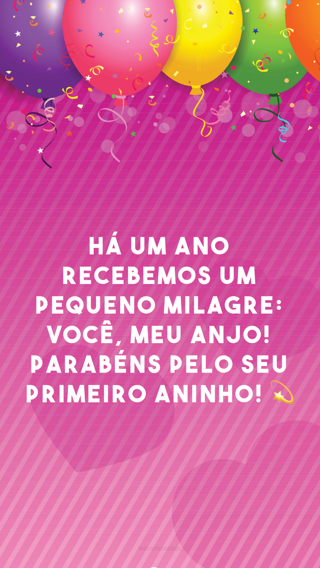 Há um ano recebemos um pequeno milagre: você, meu anjo! Parabéns pelo seu primeiro aninho! 💫