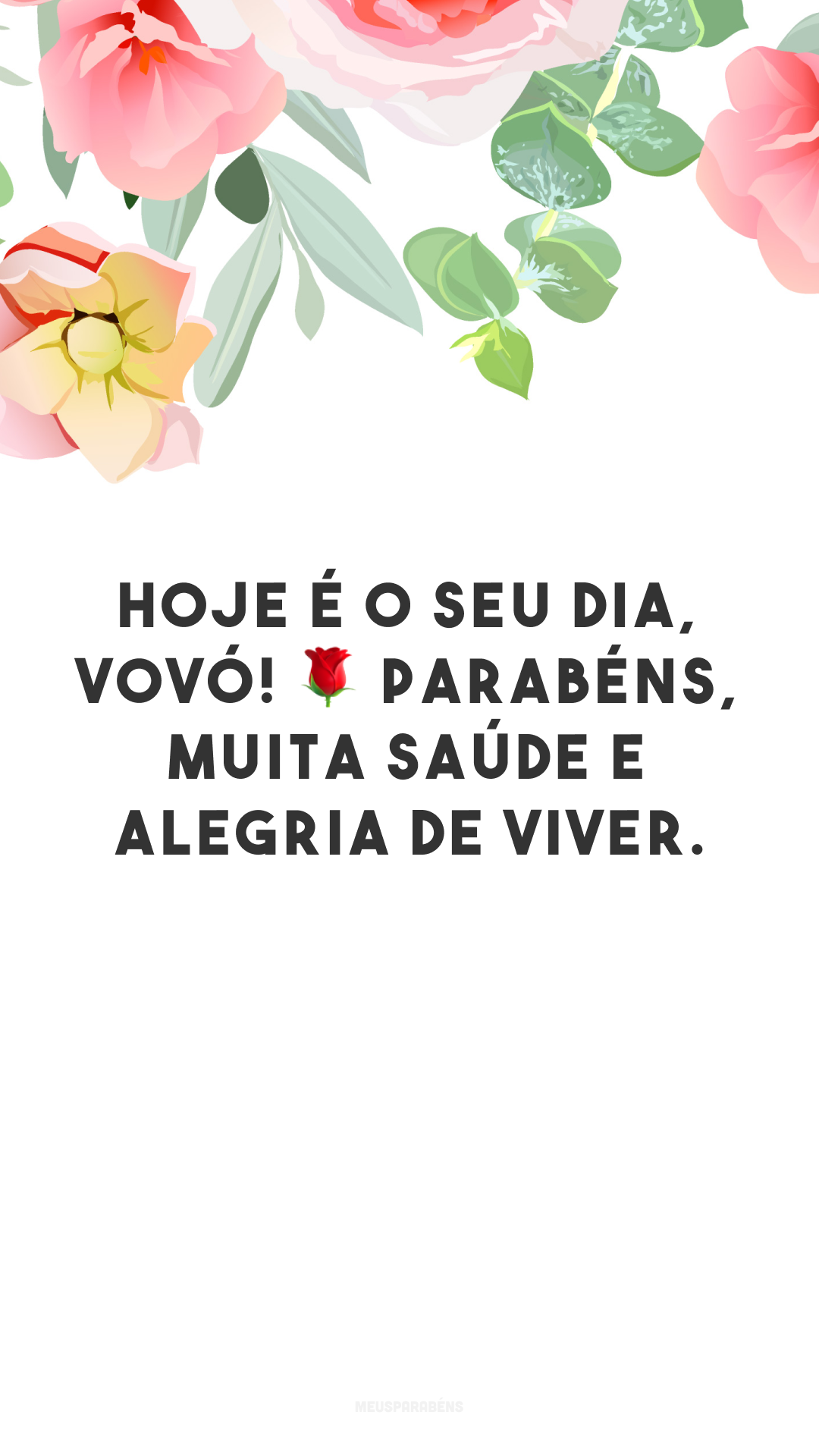 Hoje é o seu dia, vovó! 🌹 Parabéns, muita saúde e alegria de viver.