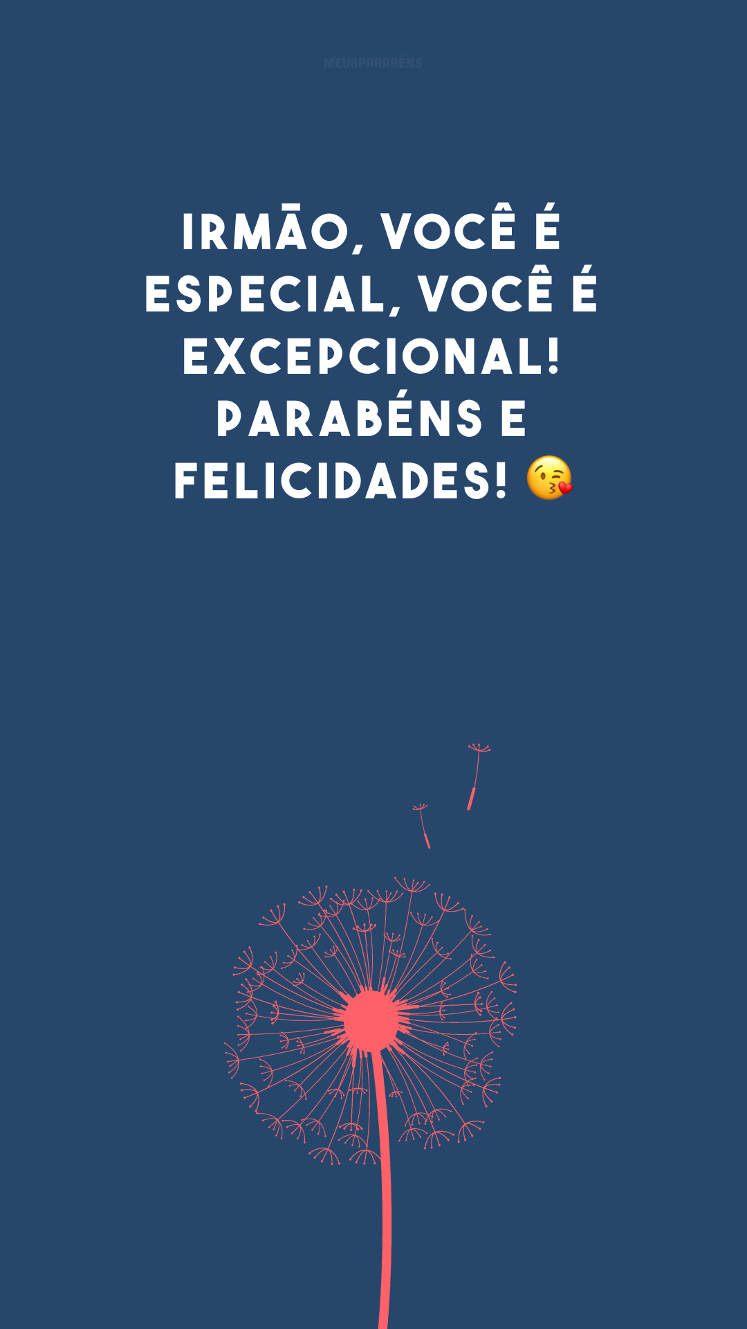 Irmão, você é especial, você é excepcional! Parabéns e felicidades! 😘