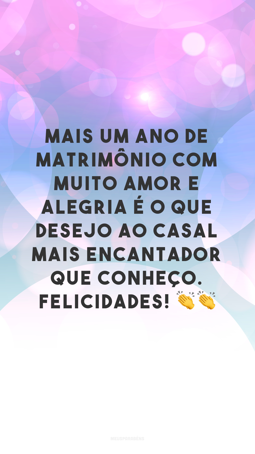 Mais um ano de matrimônio com muito amor e alegria é o que desejo ao casal mais encantador que conheço. Felicidades! 👏👏