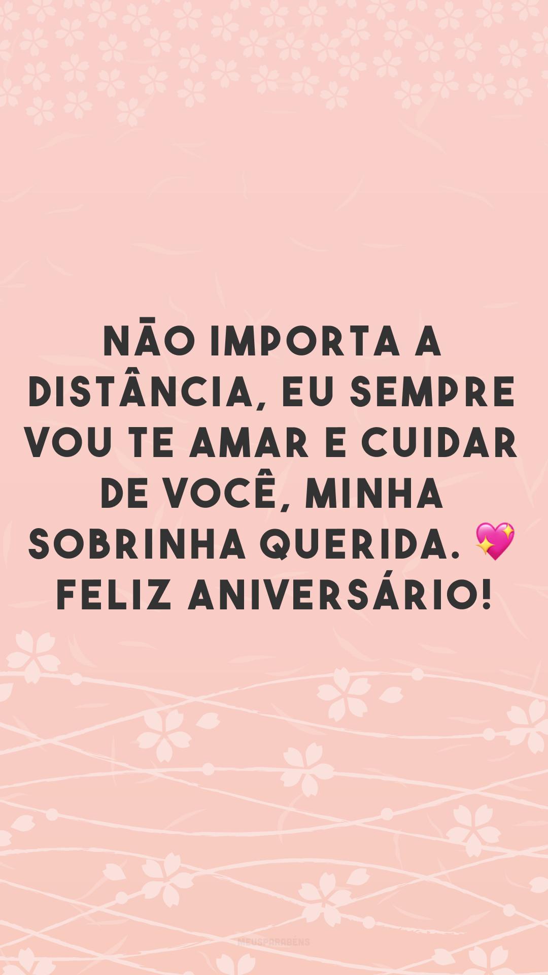 Não importa a distância, eu sempre vou te amar e cuidar de você, minha sobrinha querida. 💖 Feliz aniversário!