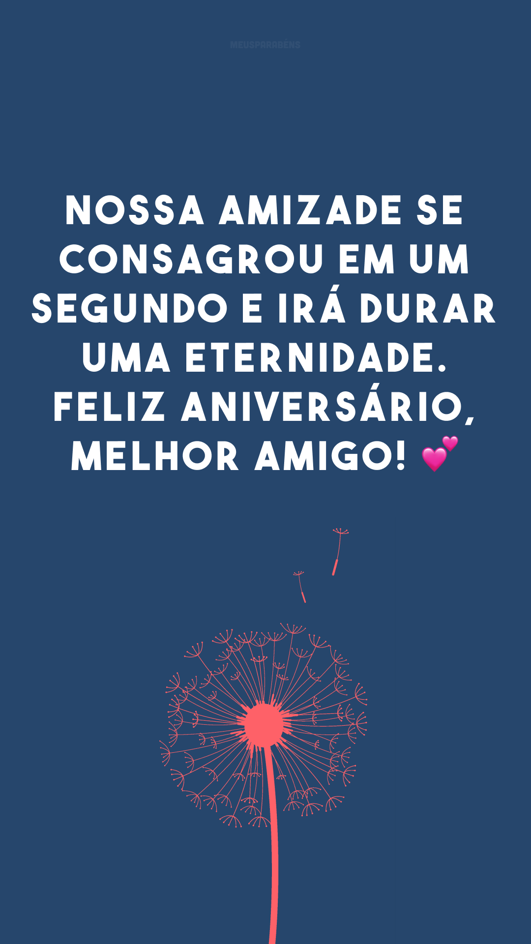 Nossa amizade se consagrou em um segundo e irá durar uma eternidade. Feliz aniversário, melhor amigo! 💕