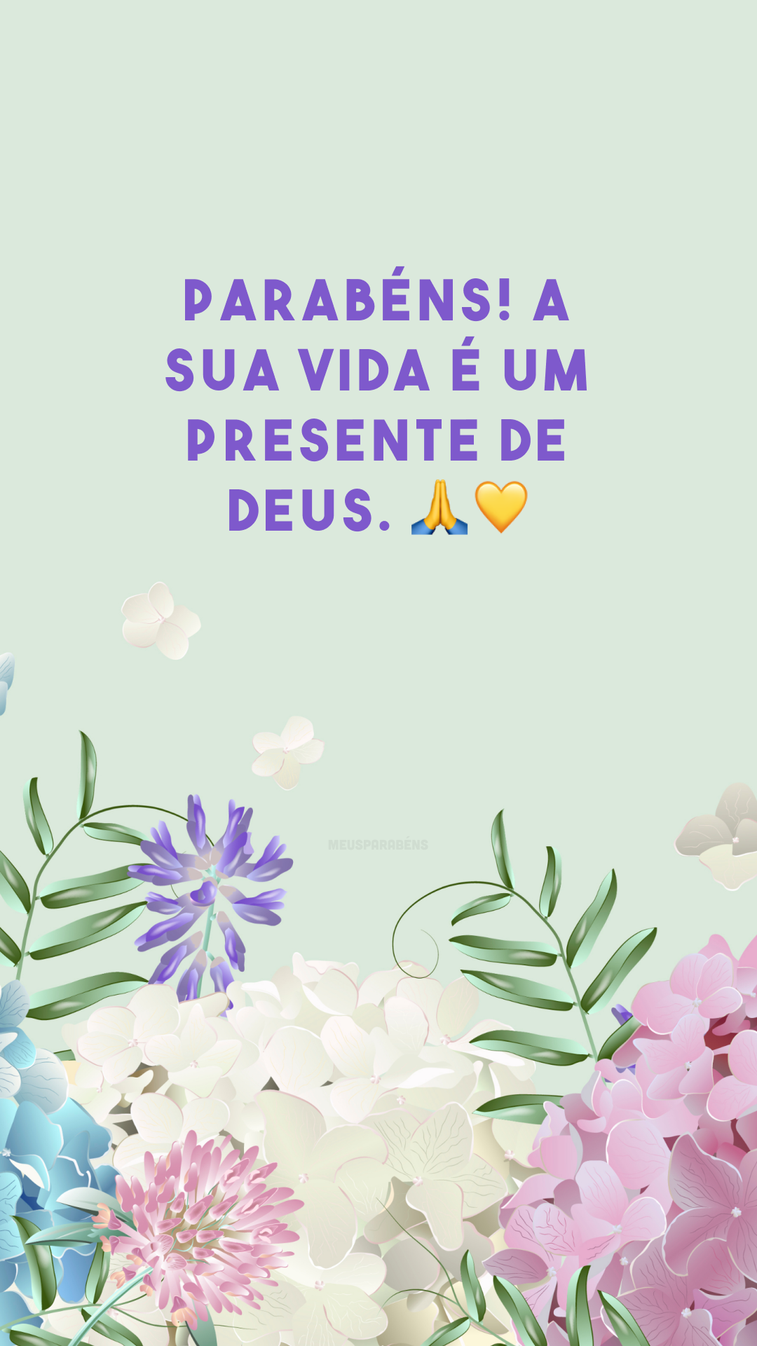 Parabéns! A sua vida é um presente de Deus. 🙏💛