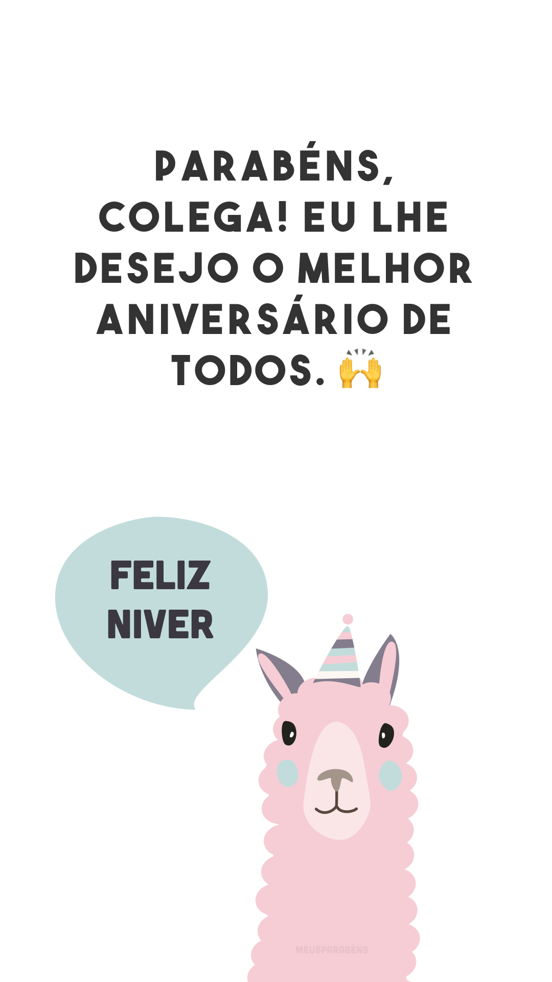 Parabéns, colega! Eu lhe desejo o melhor aniversário de todos. 🙌