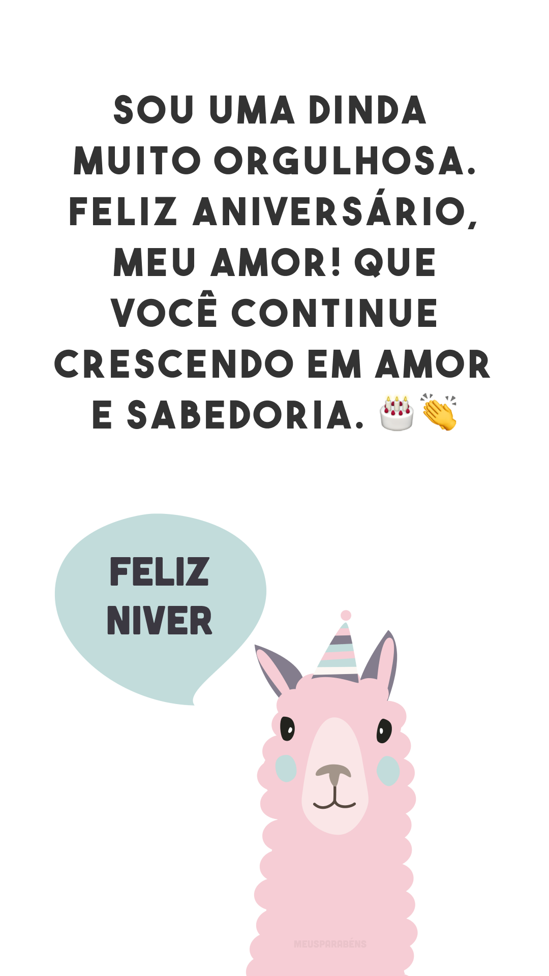 Sou uma dinda muito orgulhosa. Feliz aniversário, meu amor! Que você continue crescendo em amor e sabedoria. 🎂👏