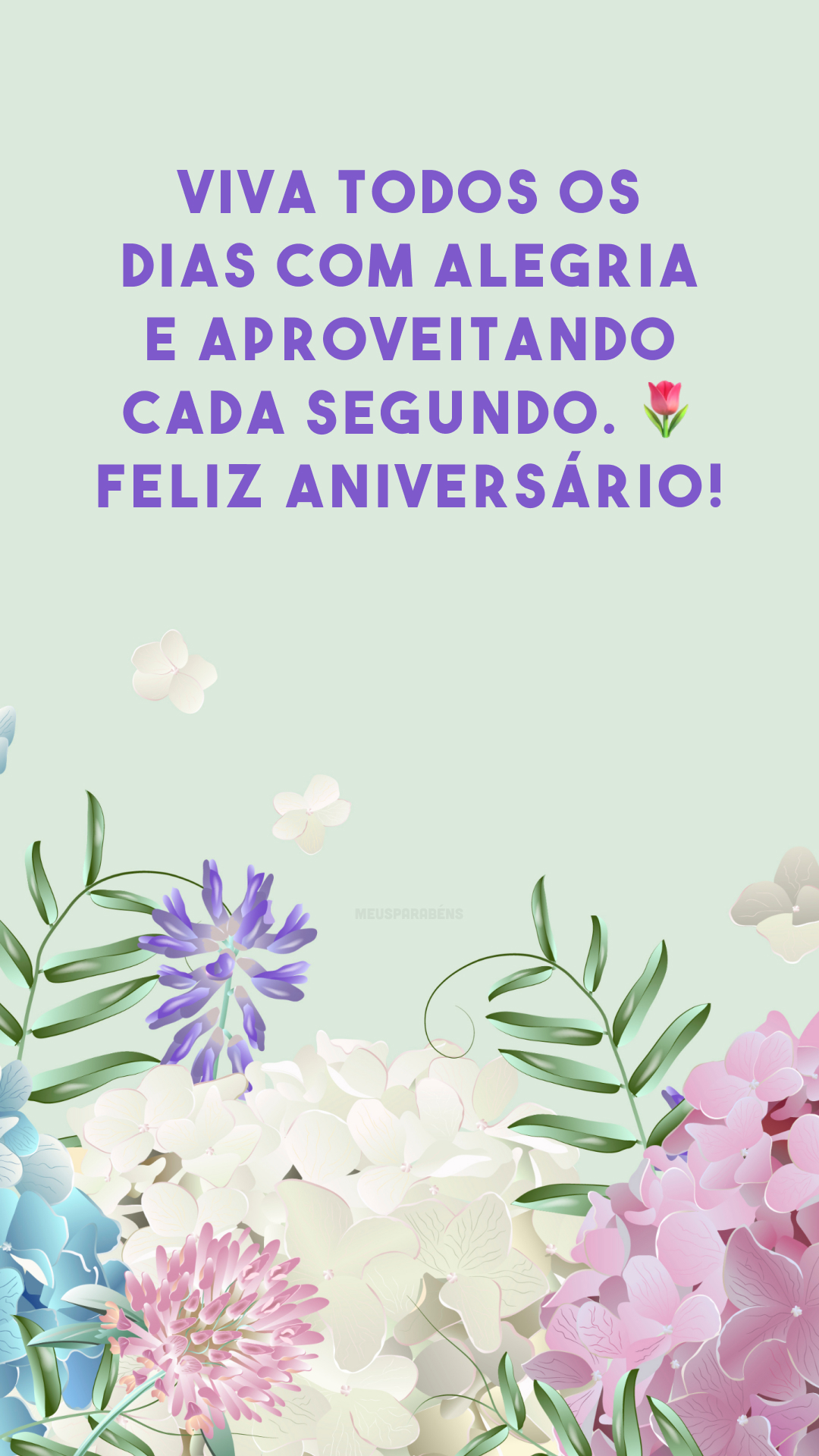 Viva todos os dias com alegria e aproveitando cada segundo. ? Feliz aniversário!