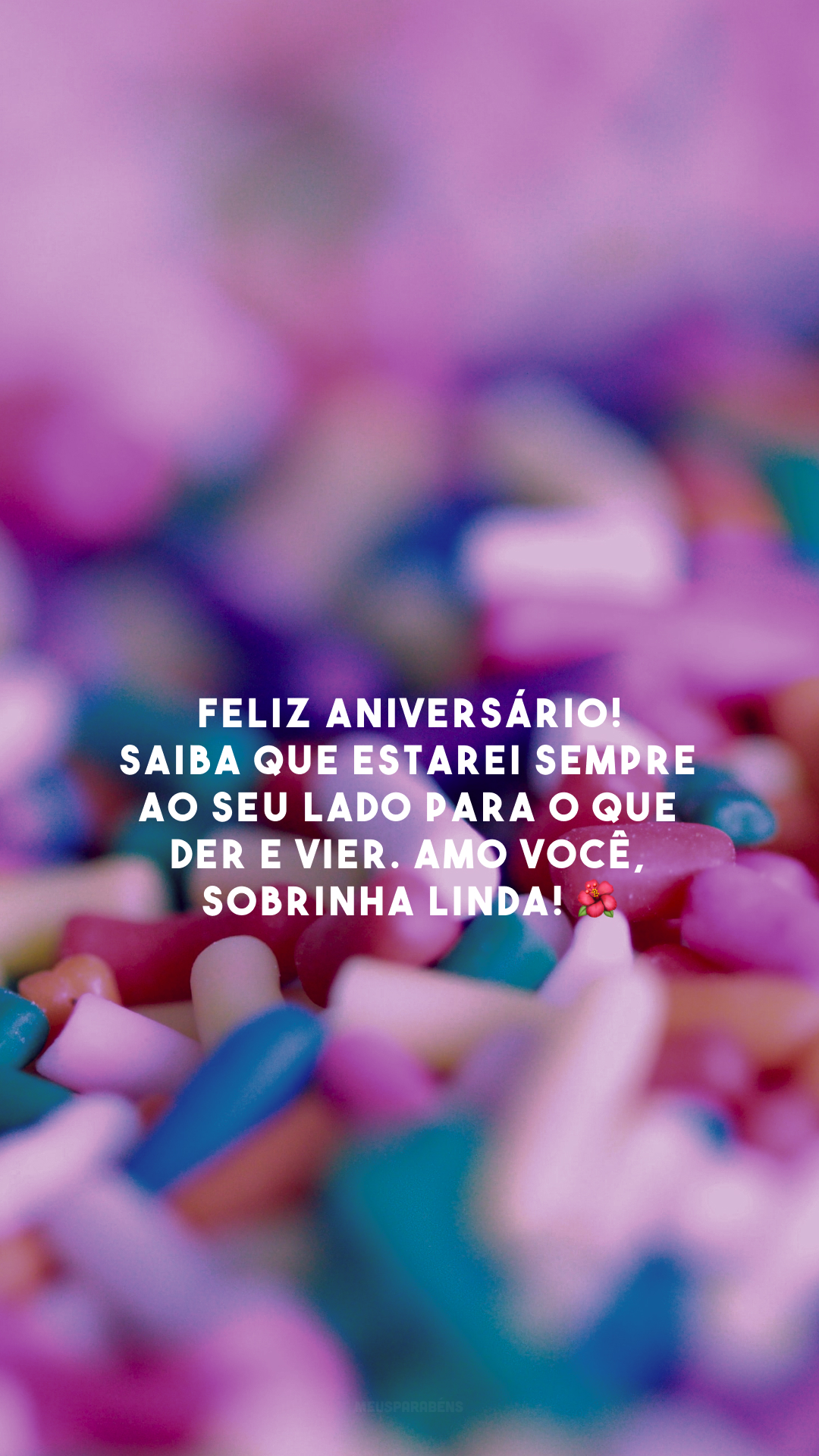 Feliz aniversário! Saiba que estarei sempre ao seu lado para o que der e vier. Amo você, sobrinha linda! 🌺