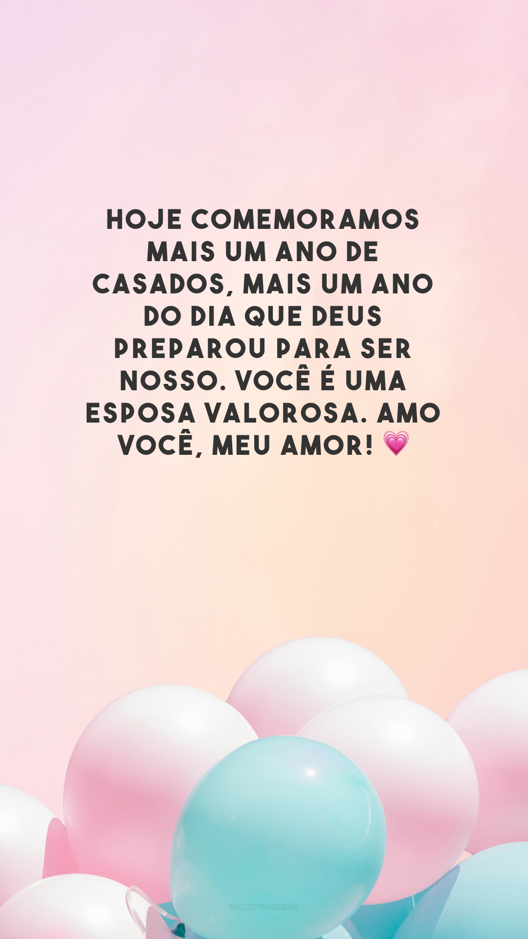 Hoje comemoramos mais um ano de casados, mais um ano do dia que Deus preparou para ser nosso. Você é uma esposa valorosa. Amo você, meu amor! 💗