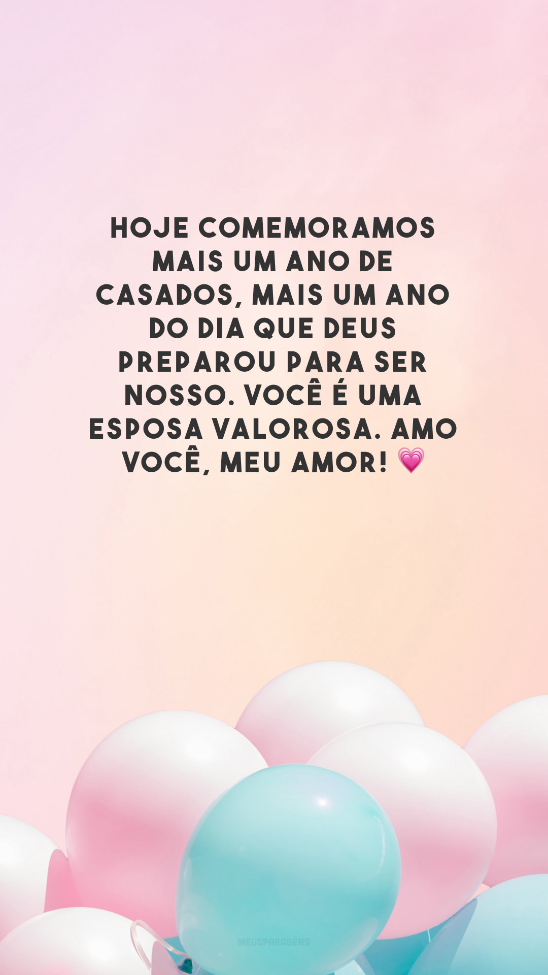 Hoje comemoramos mais um ano de casados, mais um ano do dia que Deus preparou para ser nosso. Você é uma esposa valorosa. Amo você, meu amor! 💗