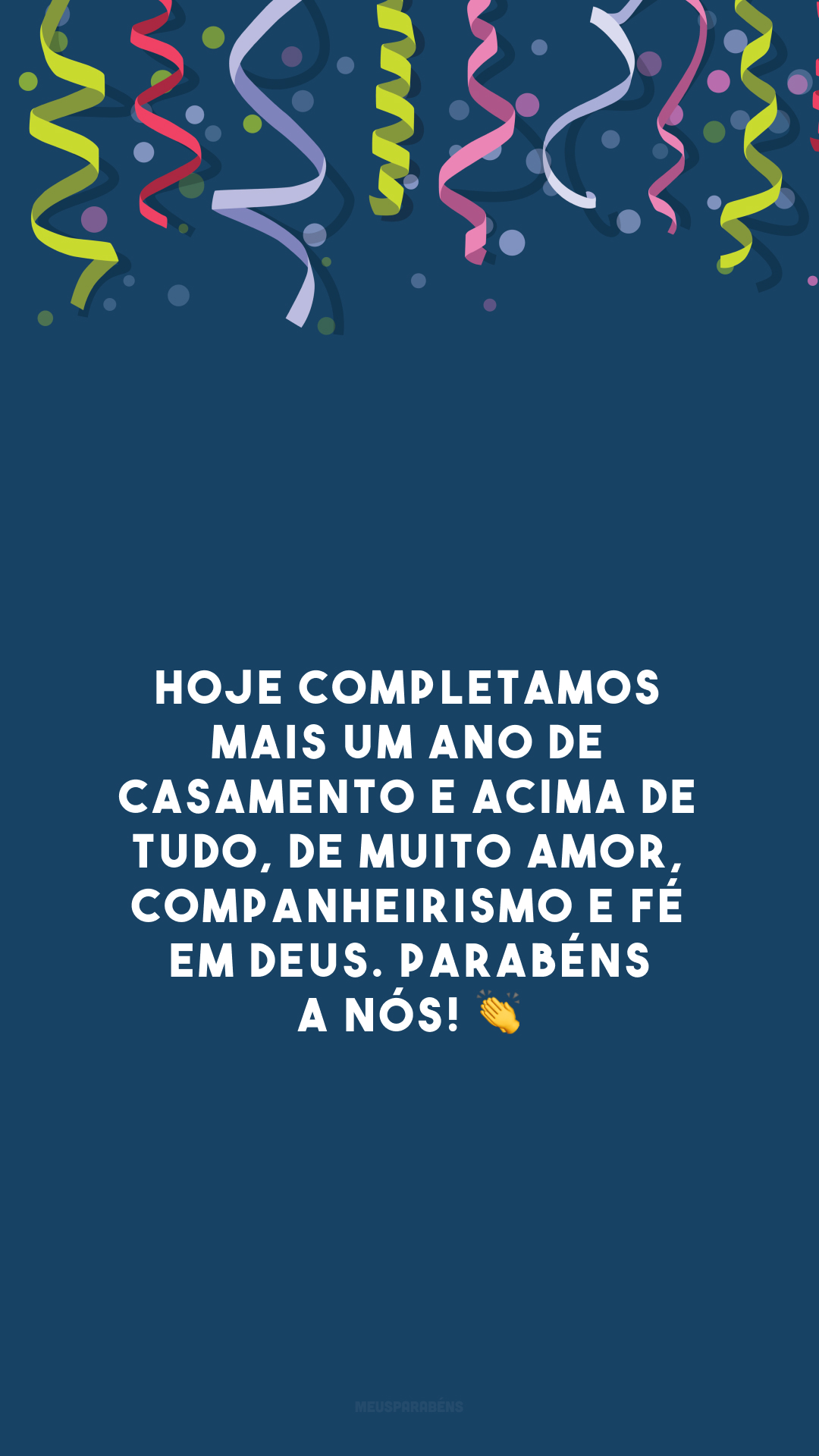 Hoje completamos mais um ano de casamento e acima de tudo, de muito amor, companheirismo e fé em Deus. Parabéns a nós! 👏