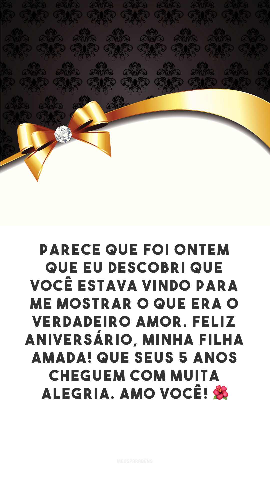 Parece que foi ontem que eu descobri que você estava vindo para me mostrar o que era o verdadeiro amor. Feliz aniversário, minha filha amada! Que seus 5 anos cheguem com muita alegria. Amo você! 🌺