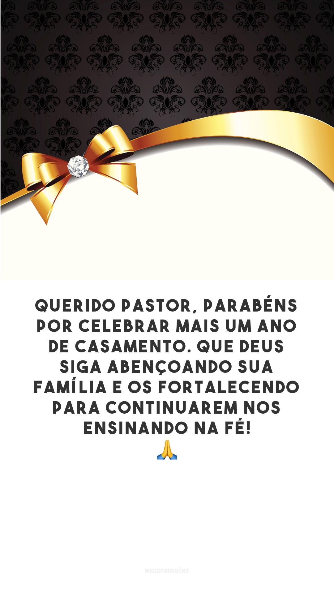 Querido pastor, parabéns por celebrar mais um ano de casamento. Que Deus siga abençoando sua família e os fortalecendo para continuarem nos ensinando na fé! 🙏