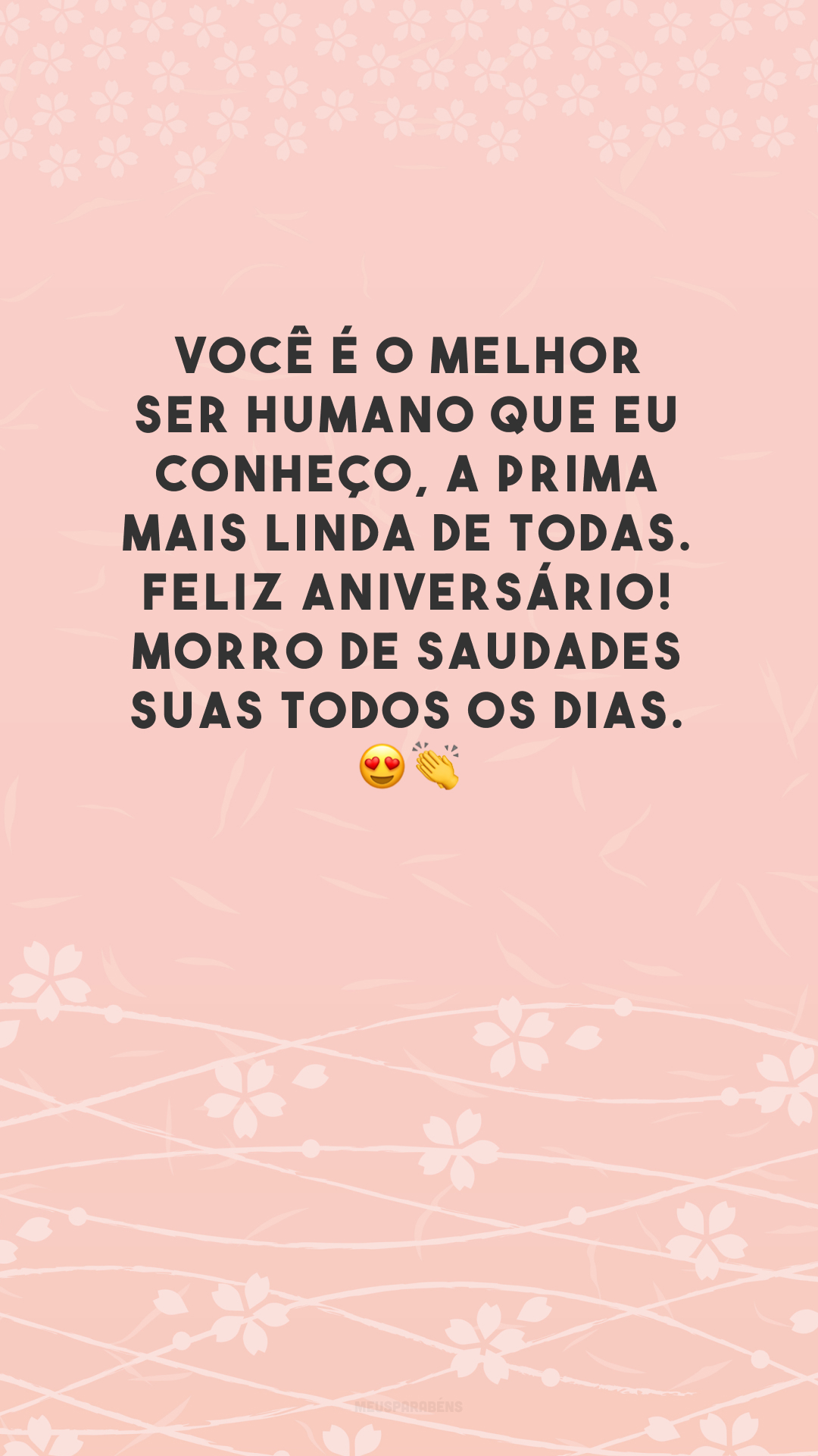 Você é o melhor ser humano que eu conheço, a prima mais linda de todas. Feliz aniversário! Morro de saudades suas todos os dias. 😍👏