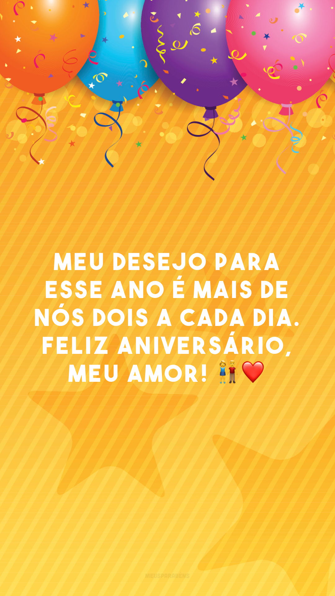 Meu desejo para esse ano é mais de nós dois a cada dia. Feliz aniversário, meu amor! 👫❤️