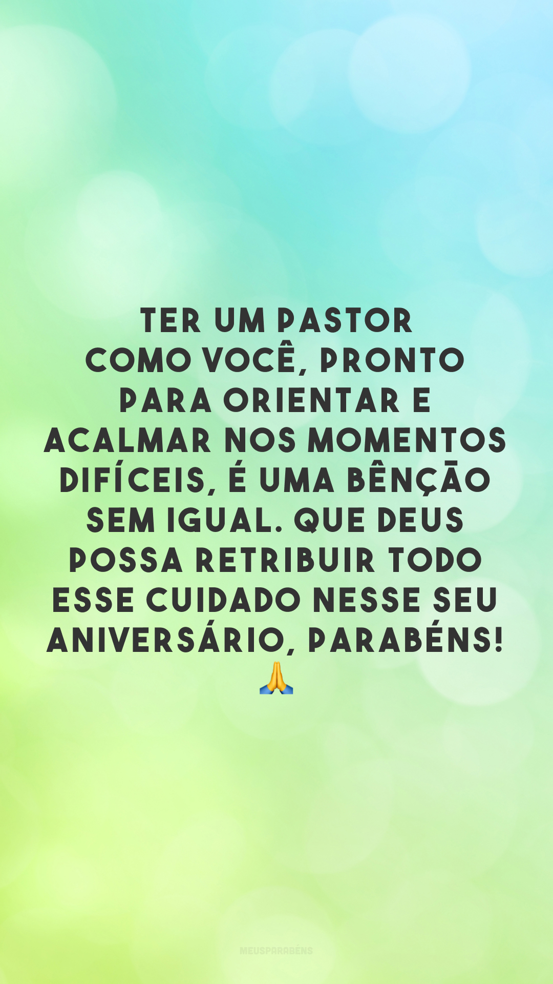 Ter um pastor como você, pronto para orientar e acalmar nos momentos difíceis, é uma bênção sem igual. Que Deus possa retribuir todo esse cuidado nesse seu aniversário, parabéns! 🙏