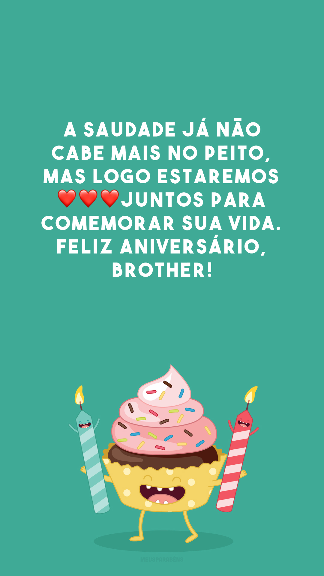 A saudade já não cabe mais no peito, mas logo estaremos ❤️❤️❤️ juntos para comemorar sua vida. Feliz aniversário, brother!