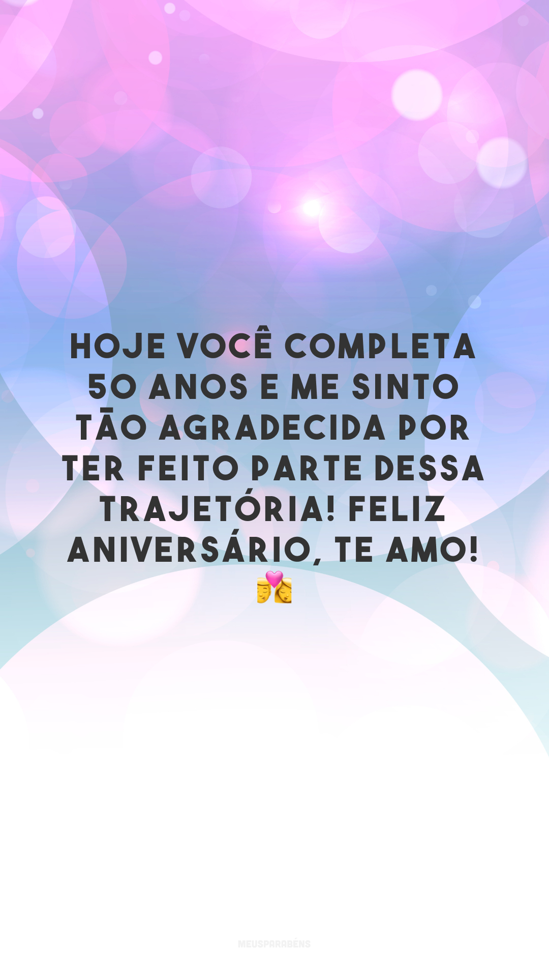 Hoje você completa 50 anos e me sinto tão agradecida por ter feito parte dessa trajetória! Feliz aniversário, te amo! 💏