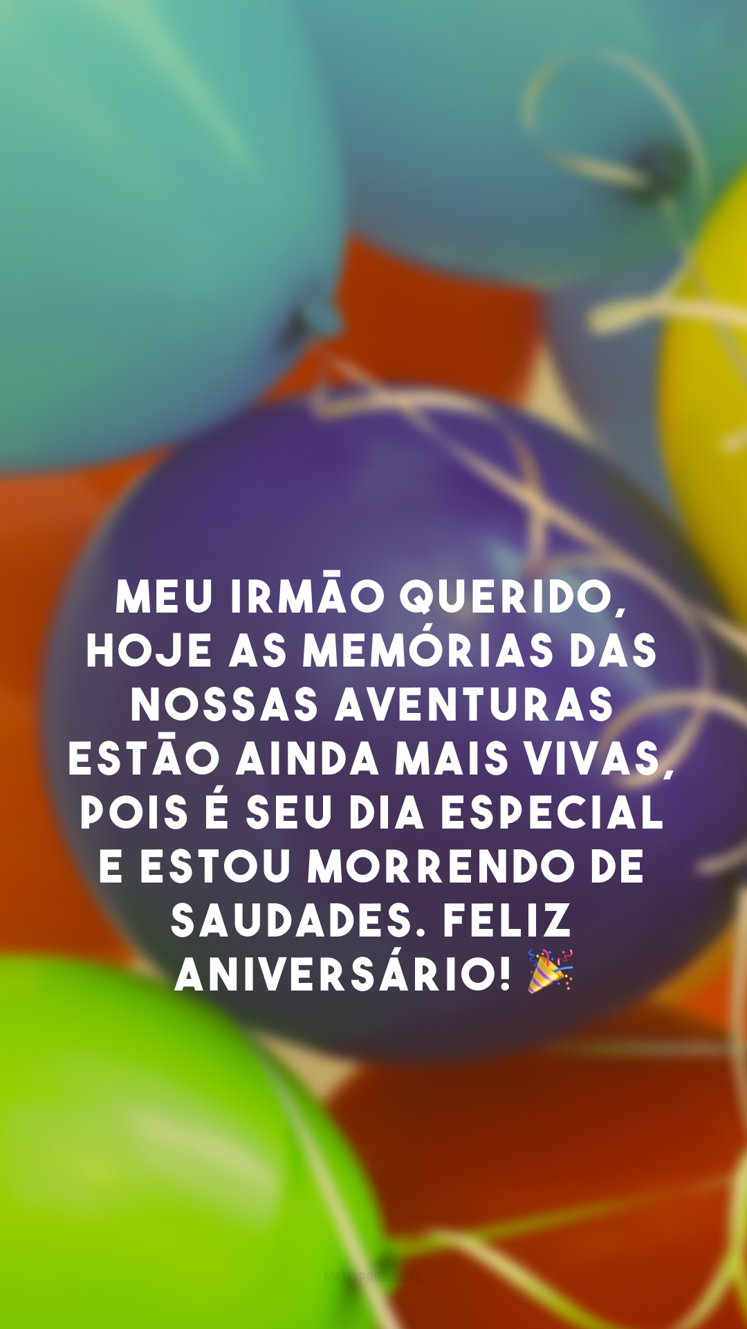 Meu irmão querido, hoje as memórias das nossas aventuras estão ainda mais vivas, pois é seu dia especial e estou morrendo de saudades. Feliz aniversário! 🎉