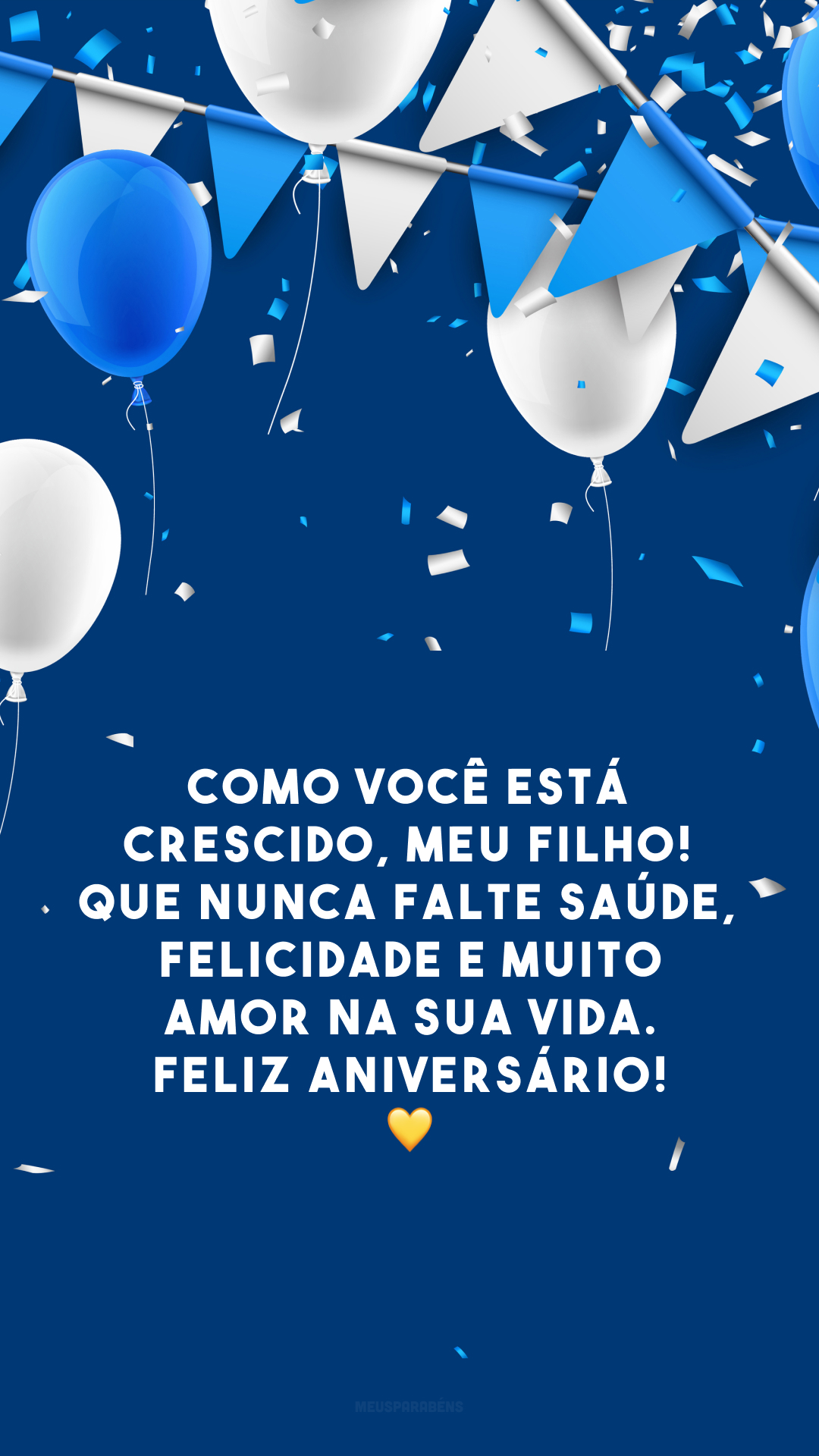 Como você está crescido, meu filho! Que nunca falte saúde, felicidade e muito amor na sua vida. Feliz aniversário! 💛