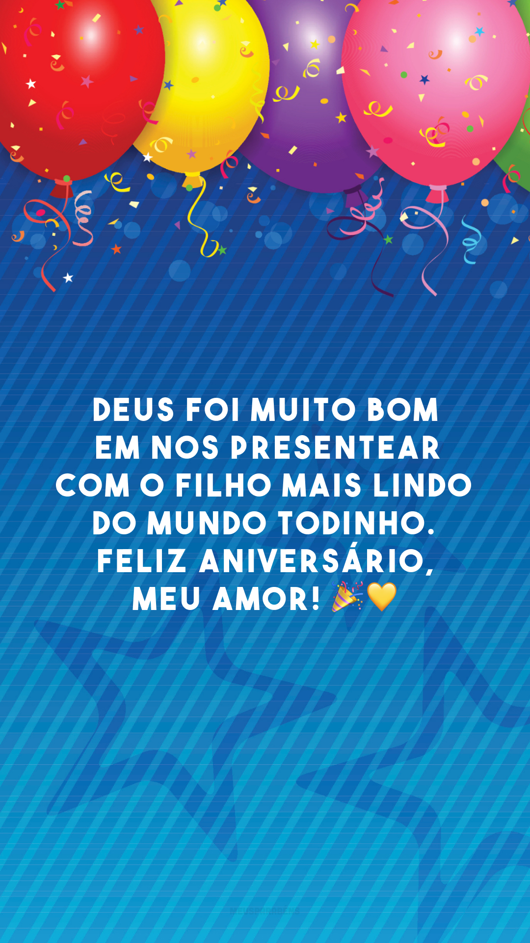 Deus foi muito bom em nos presentear com o filho mais lindo do mundo todinho. Feliz aniversário, meu amor! 🎉💛