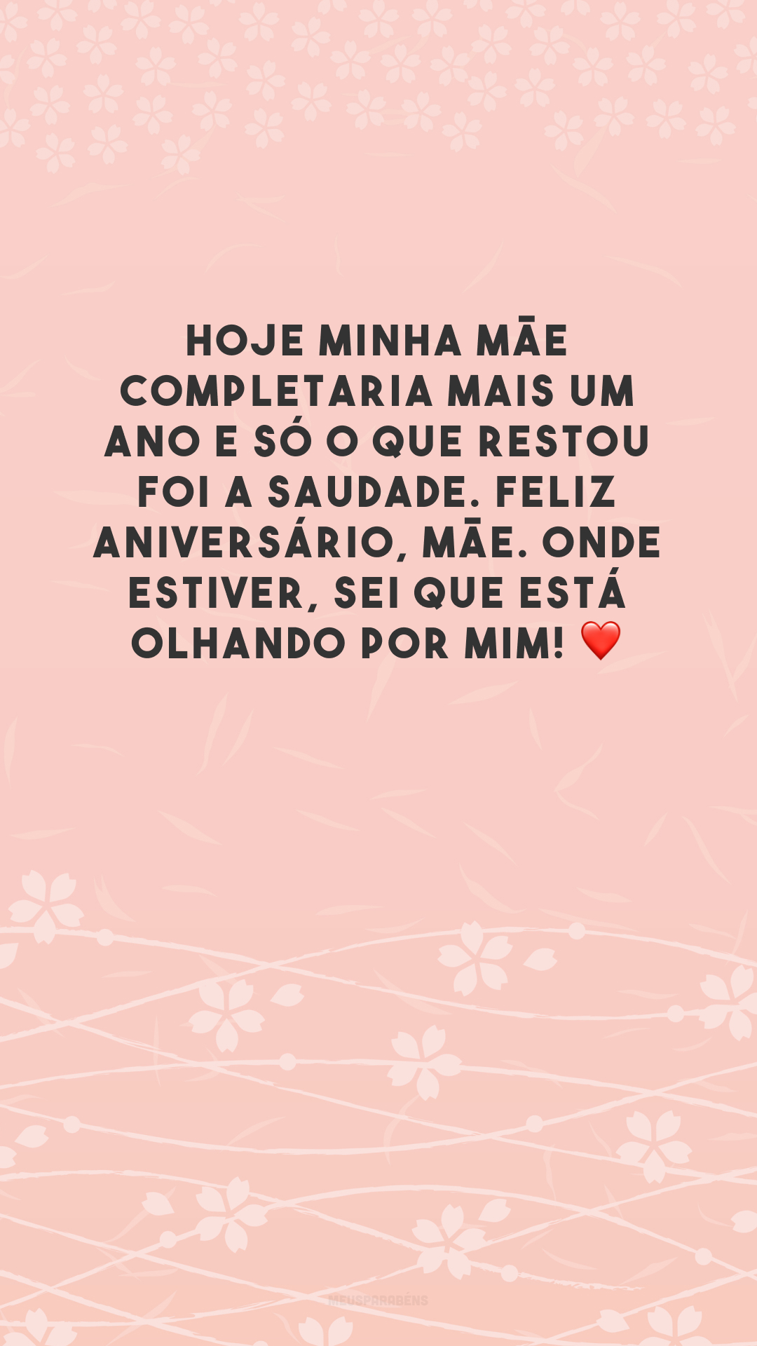 Hoje minha mãe completaria mais um ano e só o que restou foi a saudade. Feliz aniversário, mãe. Onde estiver, sei que está olhando por mim! ❤️