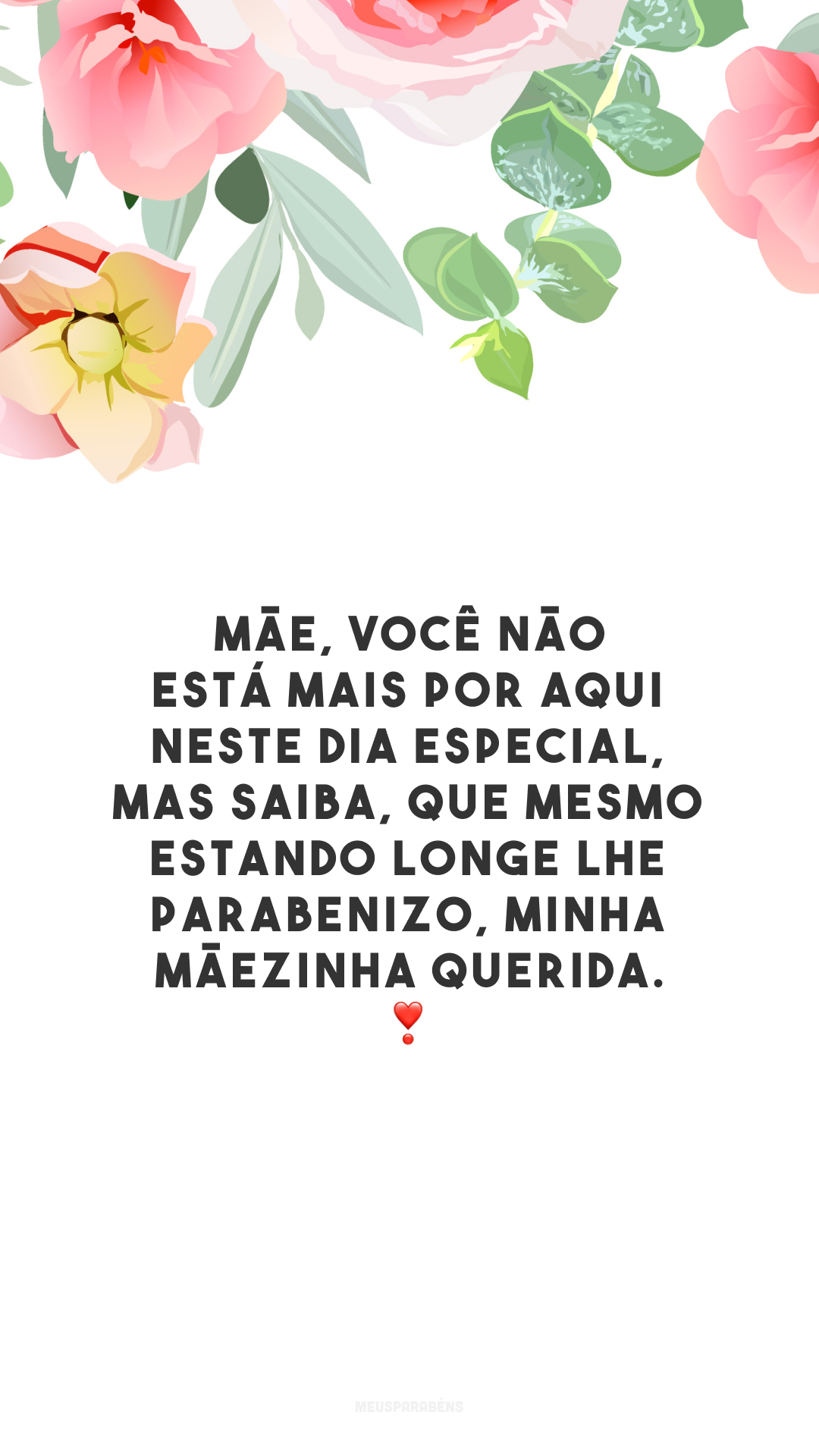 Mãe, você não está mais por aqui neste dia especial, mas saiba, que mesmo estando longe lhe parabenizo, minha mãezinha querida.❣️