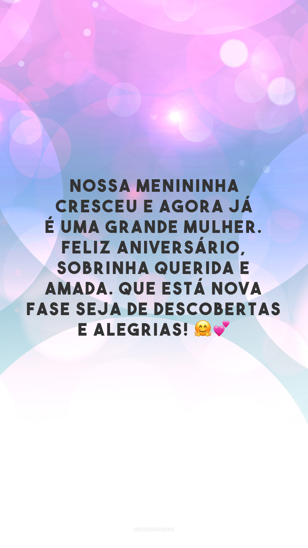 Nossa menininha cresceu e agora já é uma grande mulher. Feliz aniversário, sobrinha querida e amada. Que está nova fase seja de descobertas e alegrias! 🤗💕