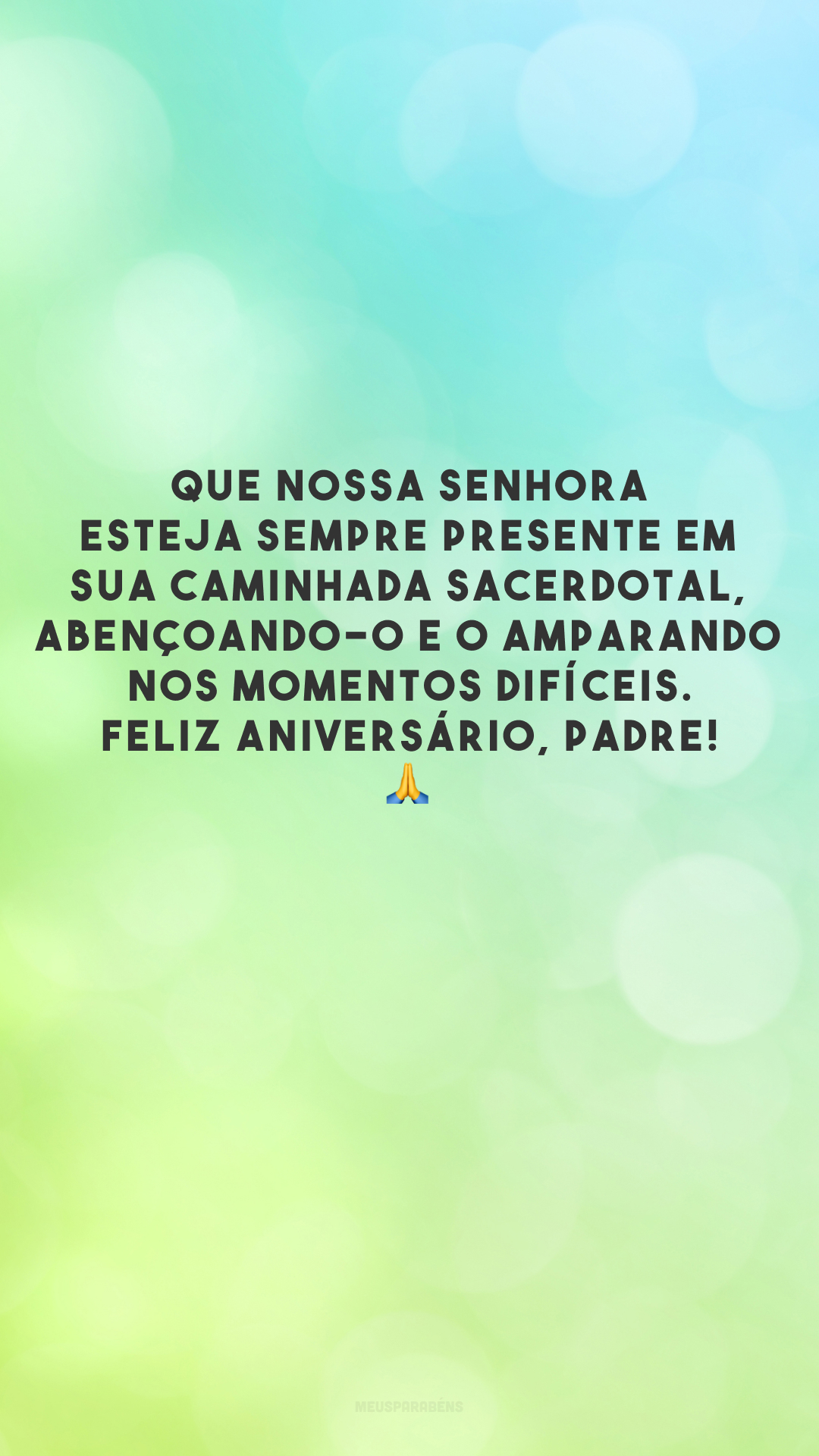 Que Nossa Senhora esteja sempre presente em sua caminhada sacerdotal, abençoando-o e o amparando nos momentos difíceis. Feliz aniversário, padre! 🙏 