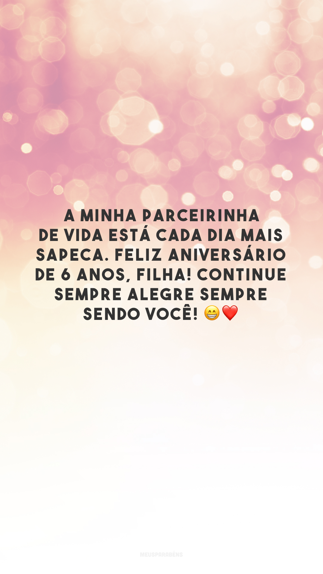 A minha parceirinha de vida está cada dia mais sapeca. Feliz aniversário de 6 anos, filha! Continue sempre alegre sempre sendo você! 😁❤️