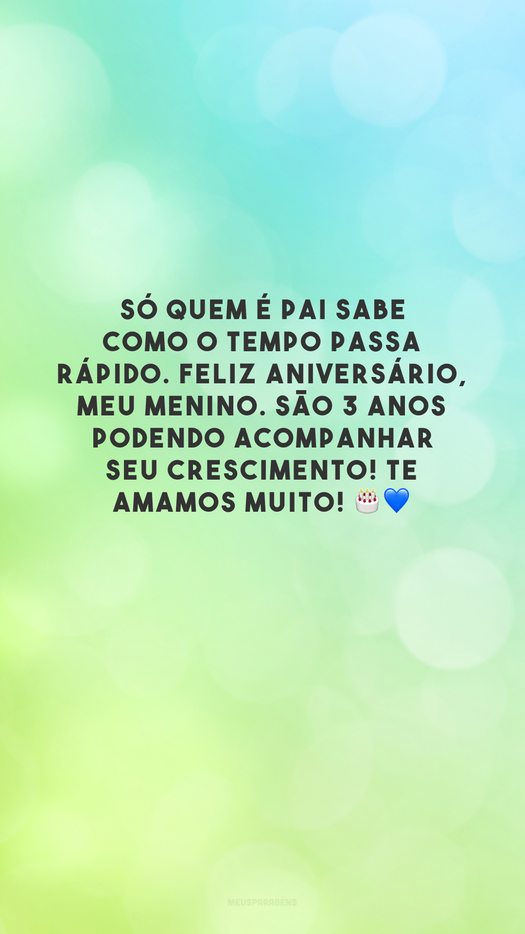 Só quem é pai sabe como o tempo passa rápido. Feliz aniversário, meu menino. São 3 anos podendo acompanhar seu crescimento! Te amamos muito! 🎂💙 