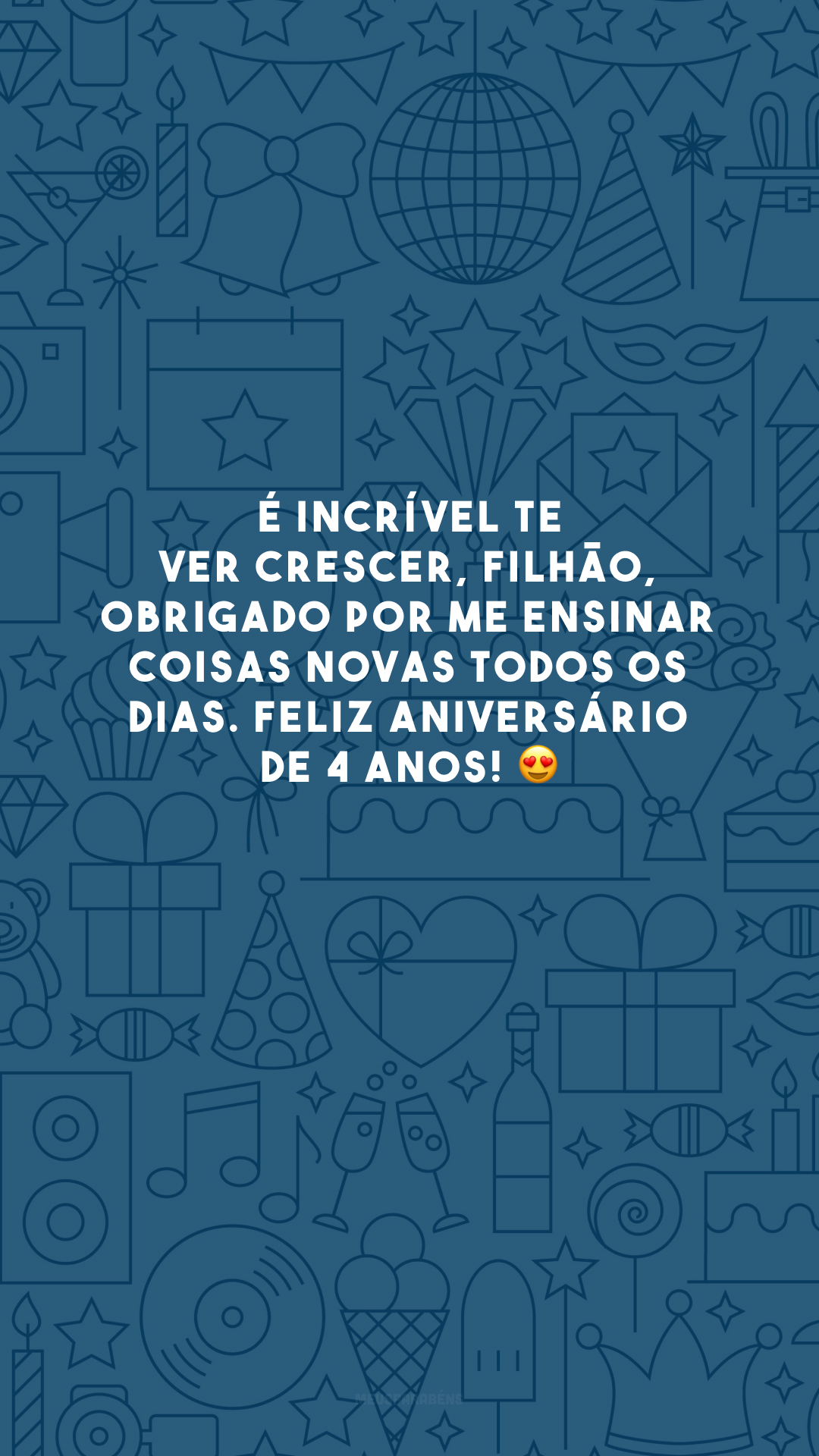 É incrível te ver crescer, filhão, obrigado por me ensinar coisas novas todos os dias. Feliz aniversário de 4 anos! 😍