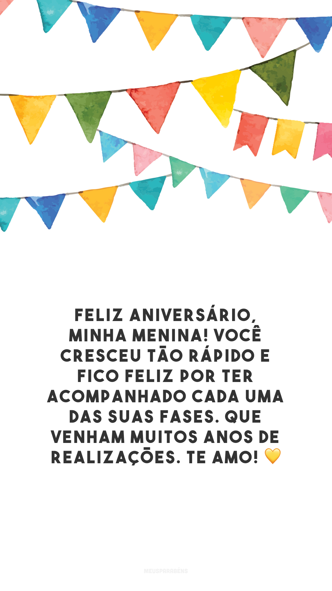 Feliz aniversário, minha menina! Você cresceu tão rápido e fico feliz por ter acompanhado cada uma das suas fases. Que venham muitos anos de realizações. Te amo! 💛