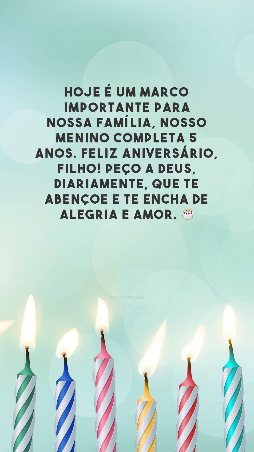 Hoje é um marco importante para nossa família, nosso menino completa 5 anos. Feliz aniversário, filho! Peço a Deus, diariamente, que te abençoe e te encha de alegria e amor. 🎂