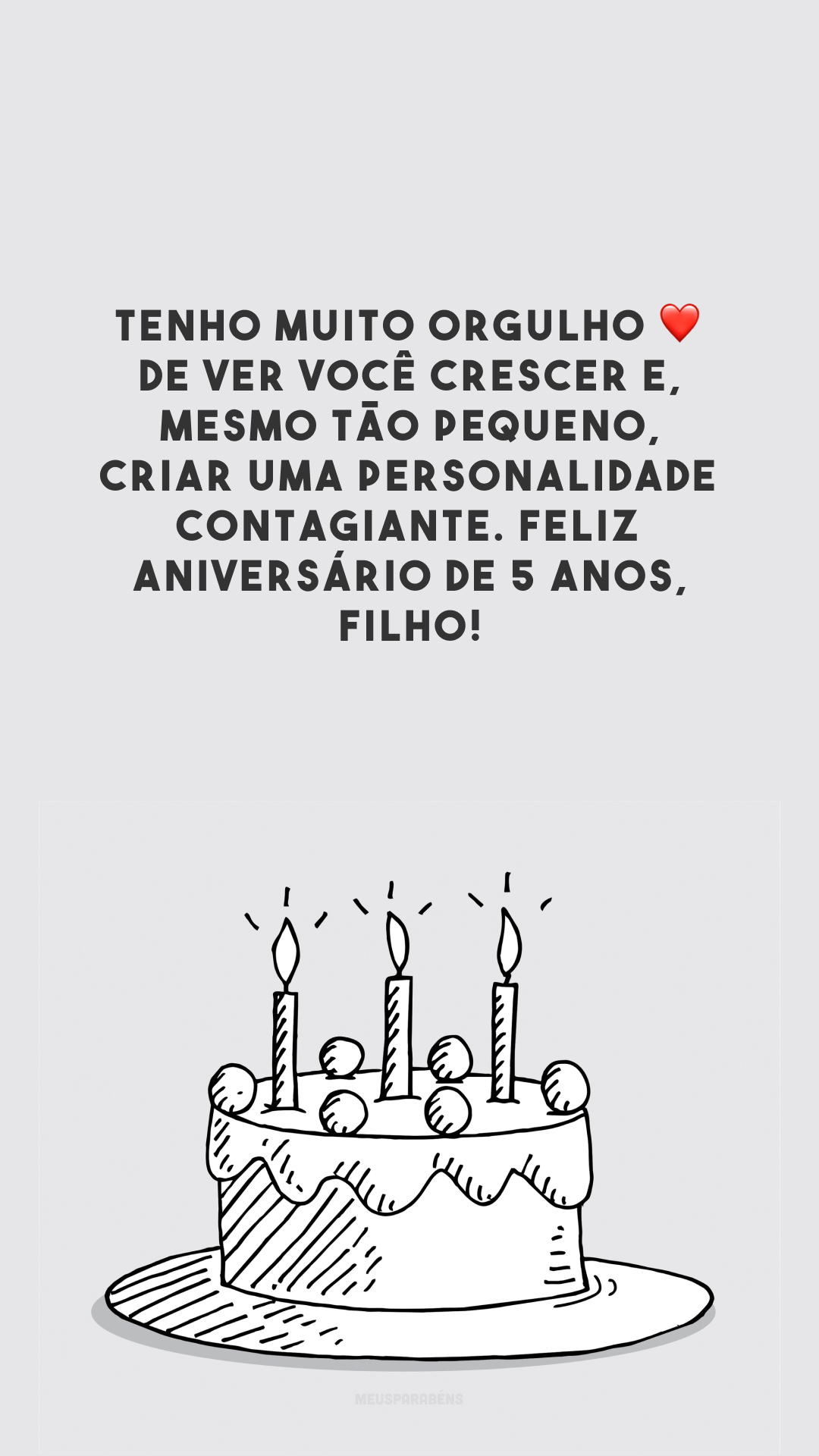 Tenho muito orgulho ❤️ de ver você crescer e, mesmo tão pequeno, criar uma personalidade contagiante. Feliz aniversário de 5 anos, filho!