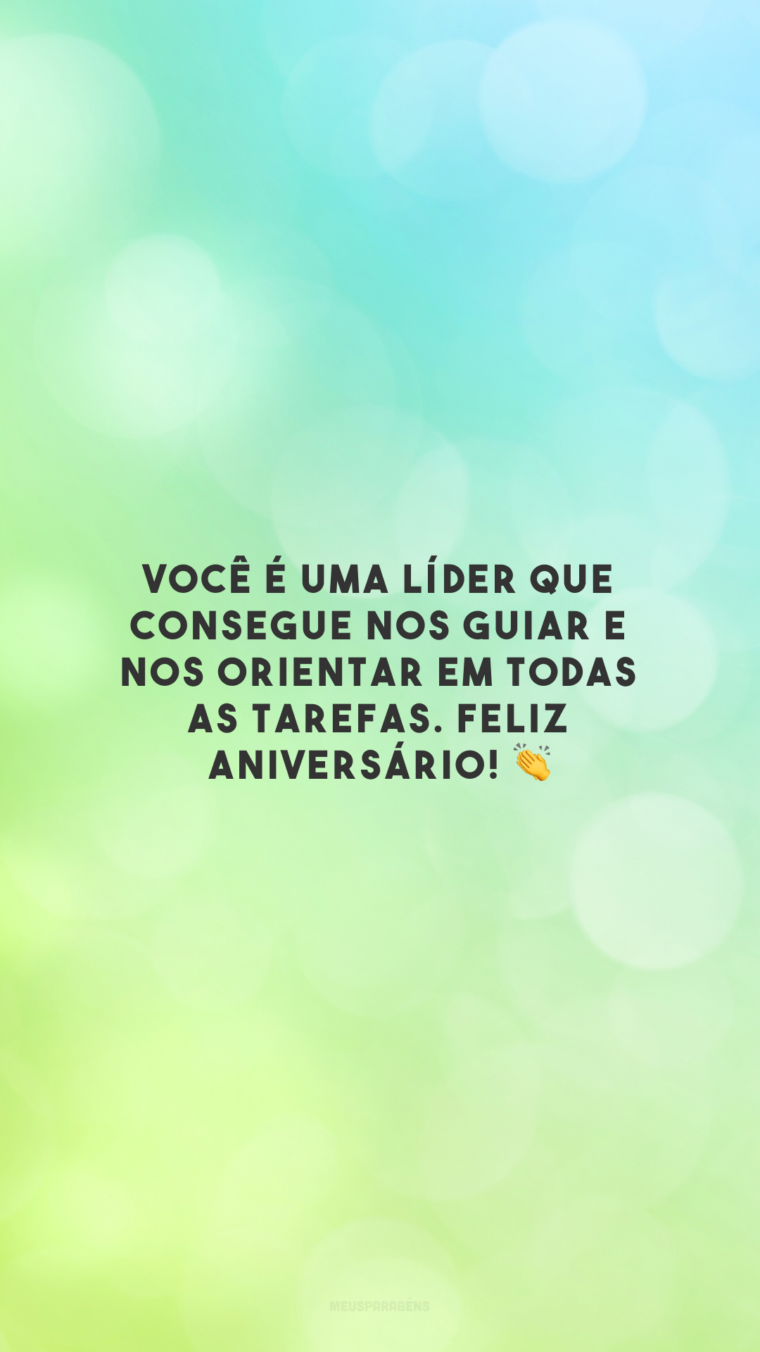 Você é uma líder que consegue nos guiar e nos orientar em todas as tarefas. Feliz aniversário! 👏