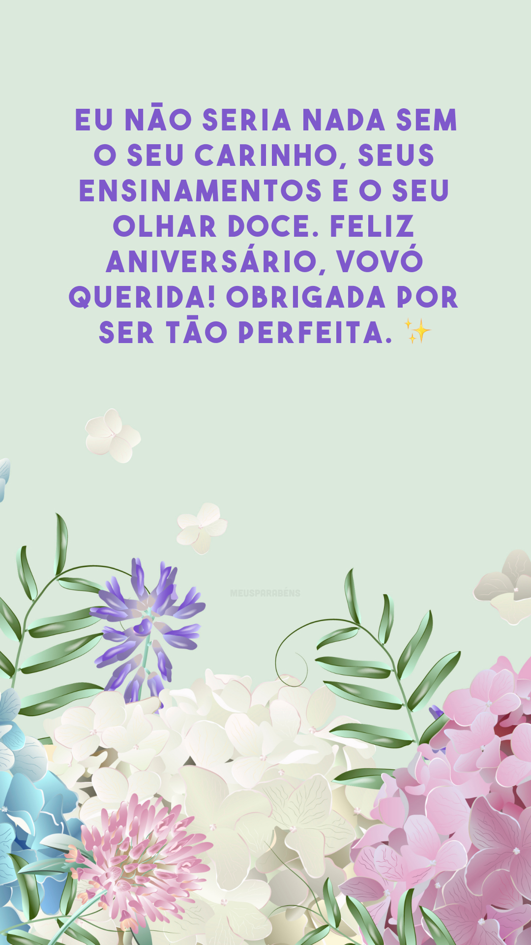 Eu não seria nada sem o seu carinho, seus ensinamentos e o seu olhar doce. Feliz aniversário, vovó querida! Obrigada por ser tão perfeita. ✨