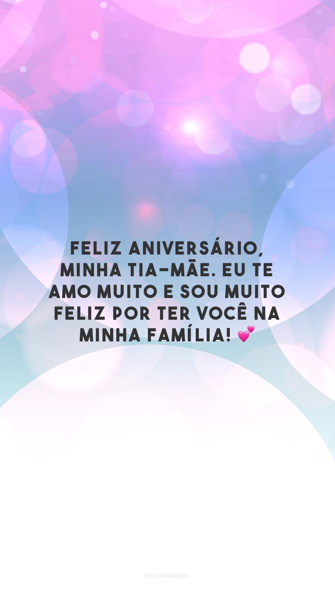 Feliz aniversário, minha tia-mãe. Eu te amo muito e sou muito feliz por ter você na minha família! 💕