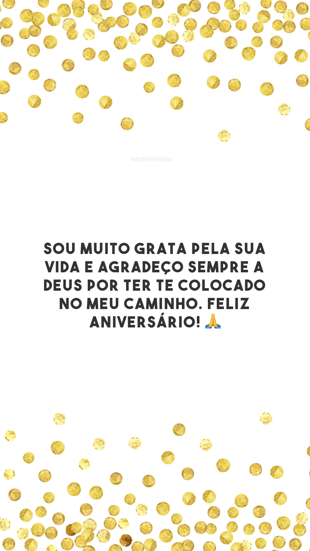 Sou muito grata pela sua vida e agradeço sempre a Deus por ter te colocado no meu caminho. Feliz aniversário! 🙏
