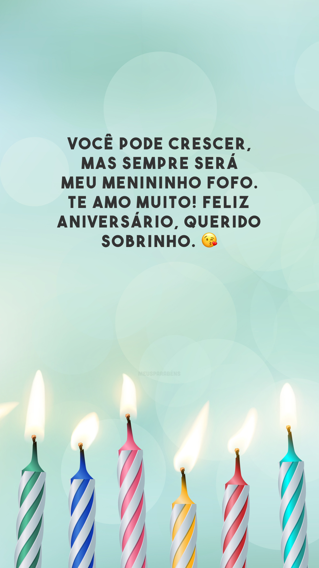 Você pode crescer, mas sempre será meu menininho fofo. Te amo muito! Feliz aniversário, querido sobrinho. 😘