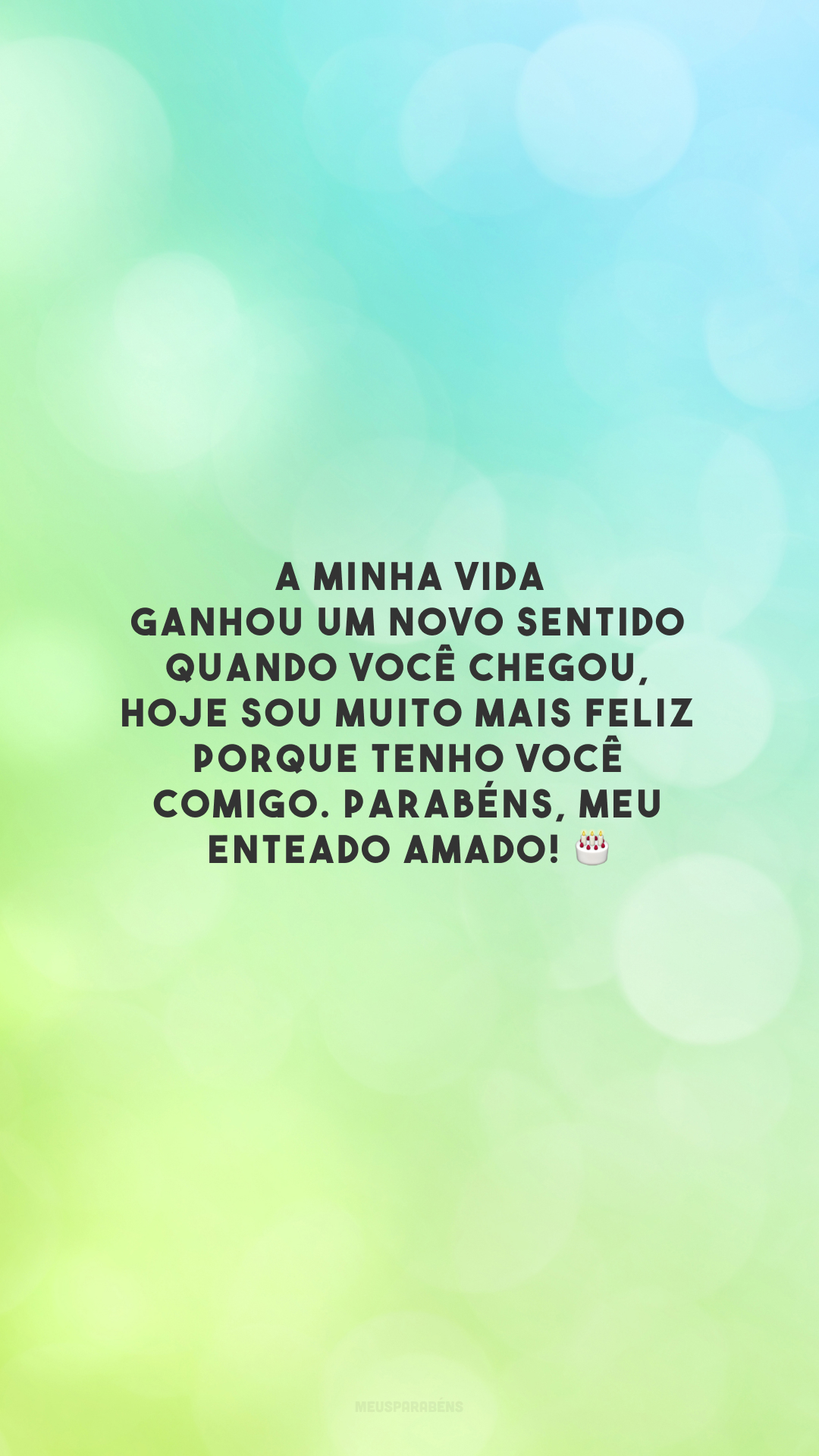 A minha vida ganhou um novo sentido quando você chegou, hoje sou muito mais feliz porque tenho você comigo. Parabéns, meu enteado amado! 🎂