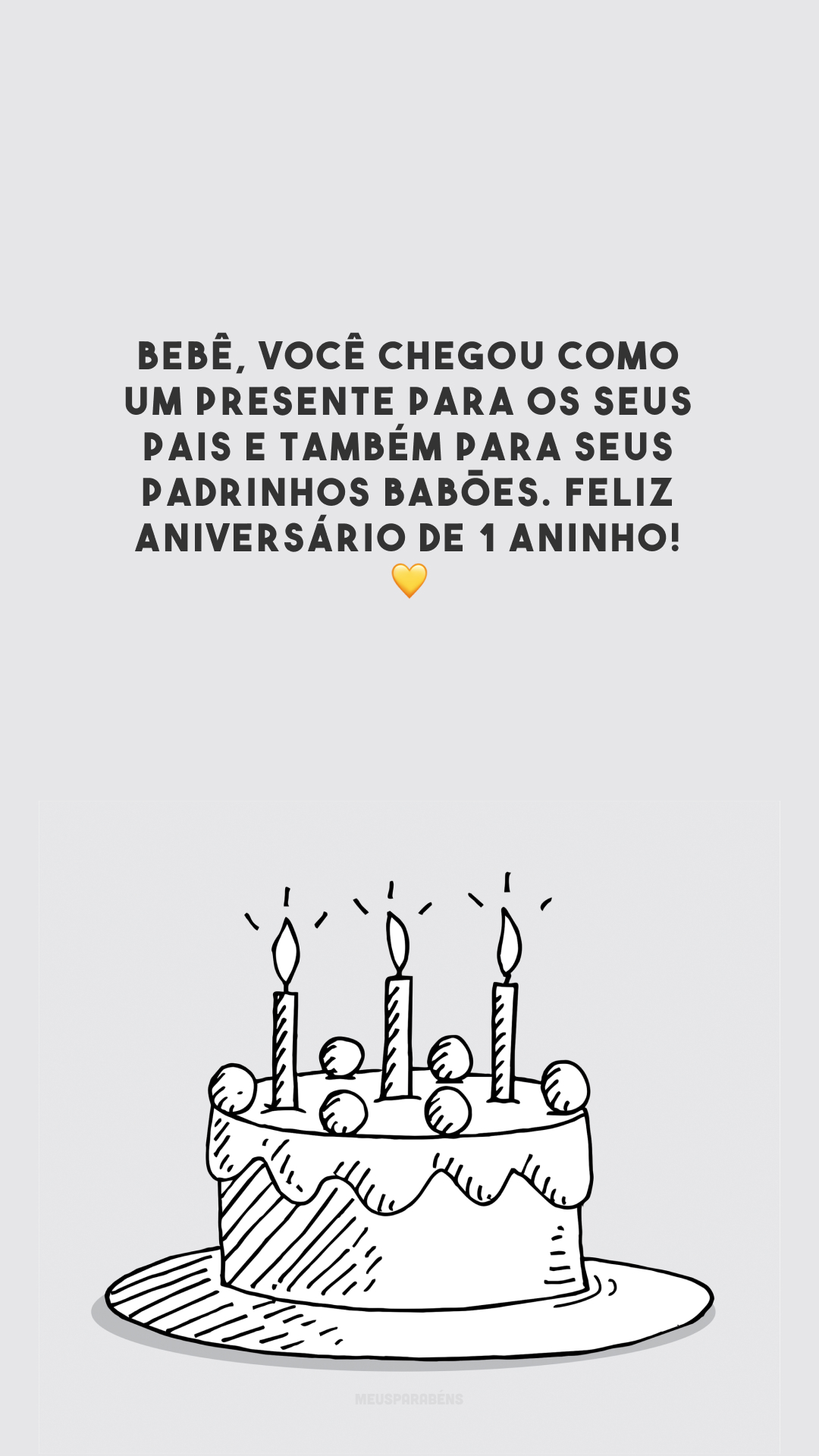 Bebê, você chegou como um presente para os seus pais e também para seus padrinhos babões. Feliz aniversário de 1 aninho! 💛