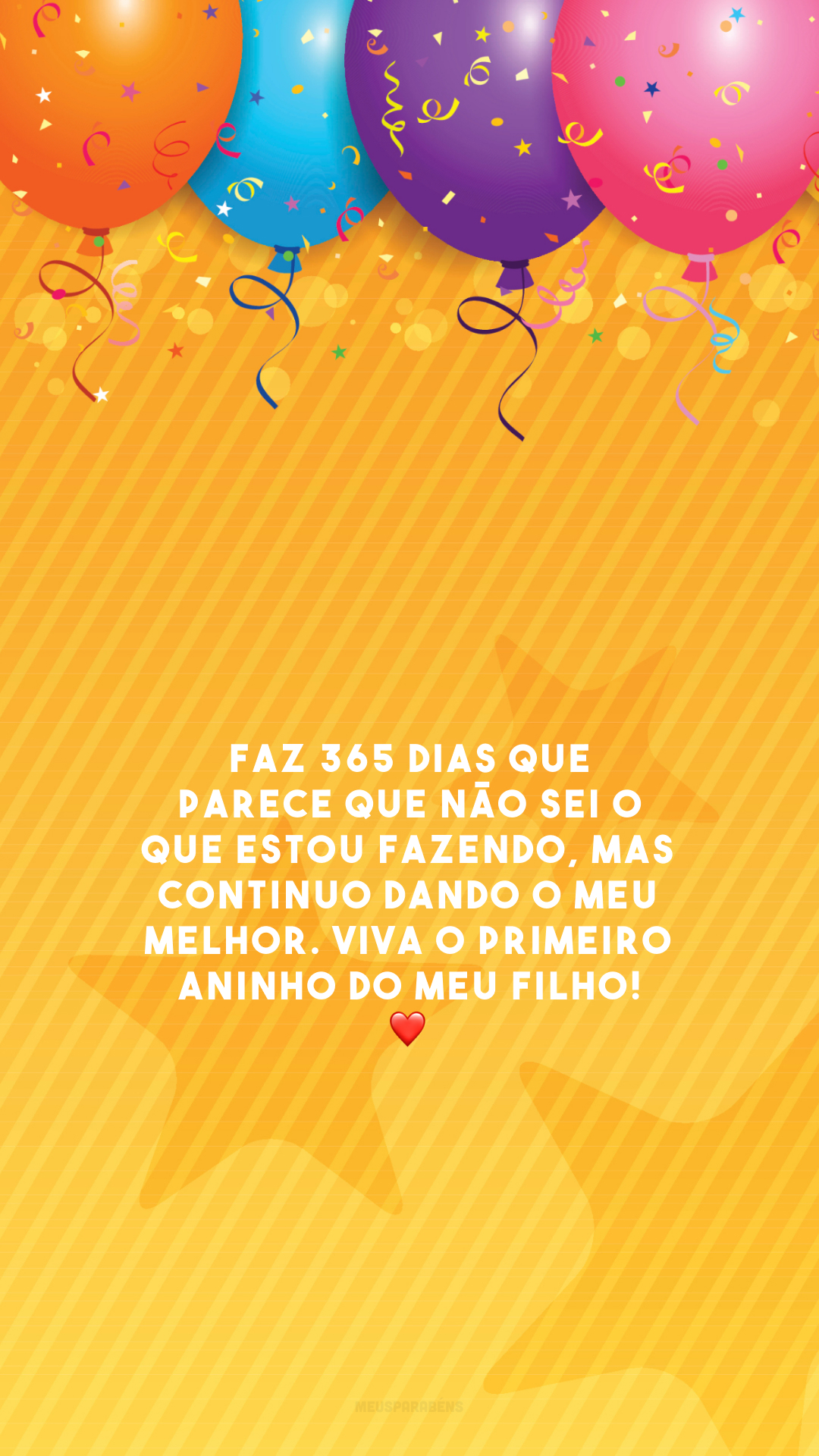 Faz 365 dias que parece que não sei o que estou fazendo, mas continuo dando o meu melhor. Viva o primeiro aninho do meu filho! ❤️