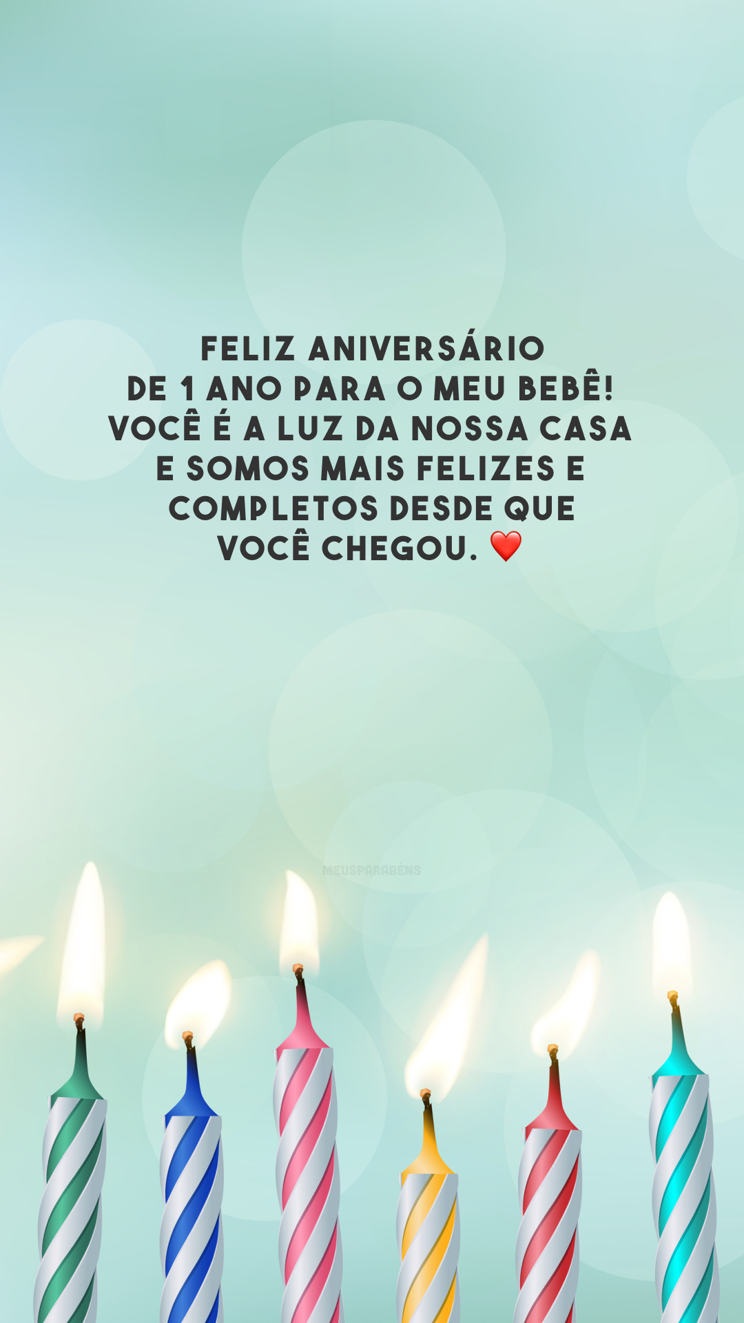 Feliz aniversário de 1 ano para o meu bebê! Você é a luz da nossa casa e somos mais felizes e completos desde que você chegou. ❤️