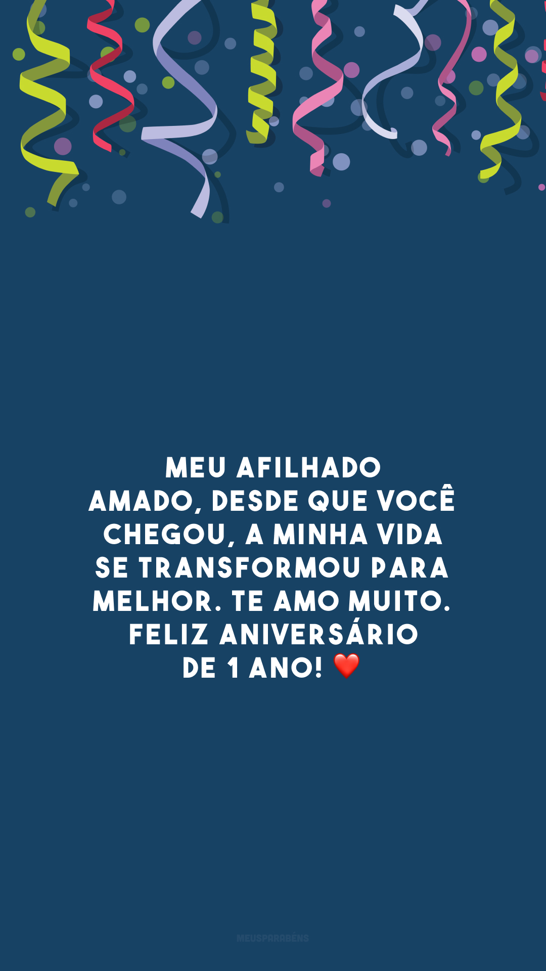 Meu afilhado amado, desde que você chegou, a minha vida se transformou para melhor. Te amo muito. Feliz aniversário de 1 ano! ❤️